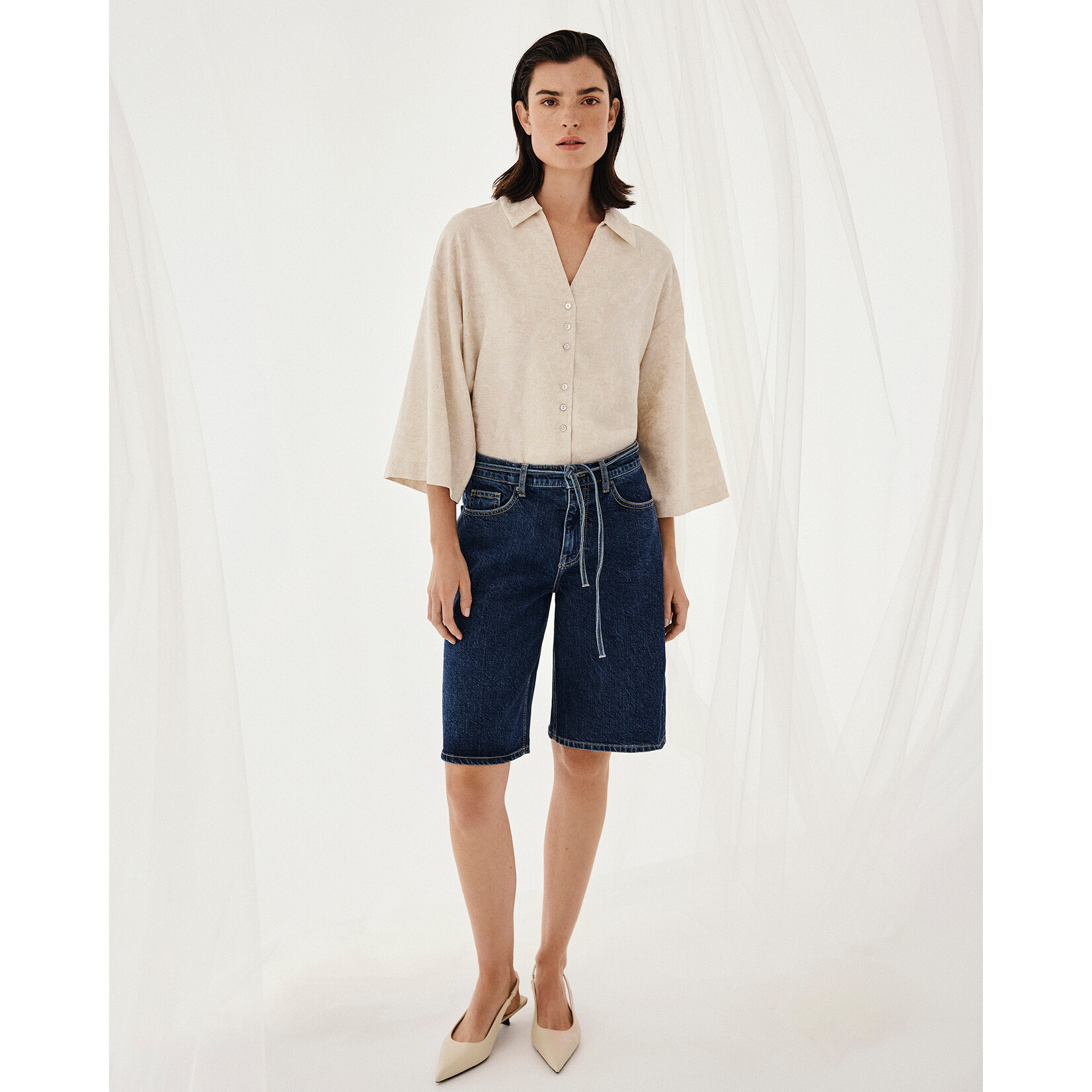 MSCH Elide ada denim shorts Dark blue wash