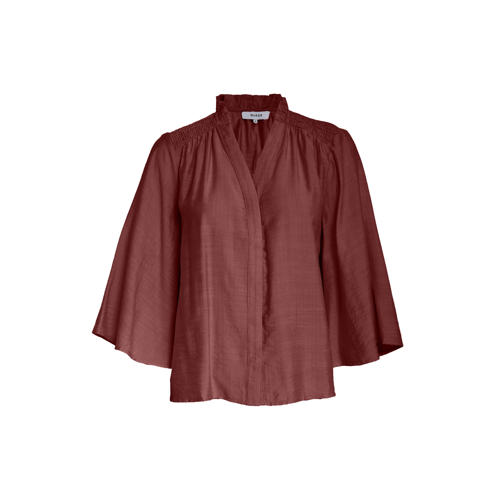 Minus Seria v-neck shirt Andorra red