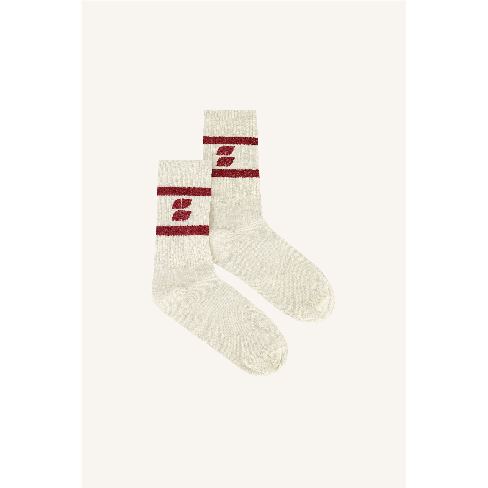 By-Bar Logo sparkle grey sock  - Wine