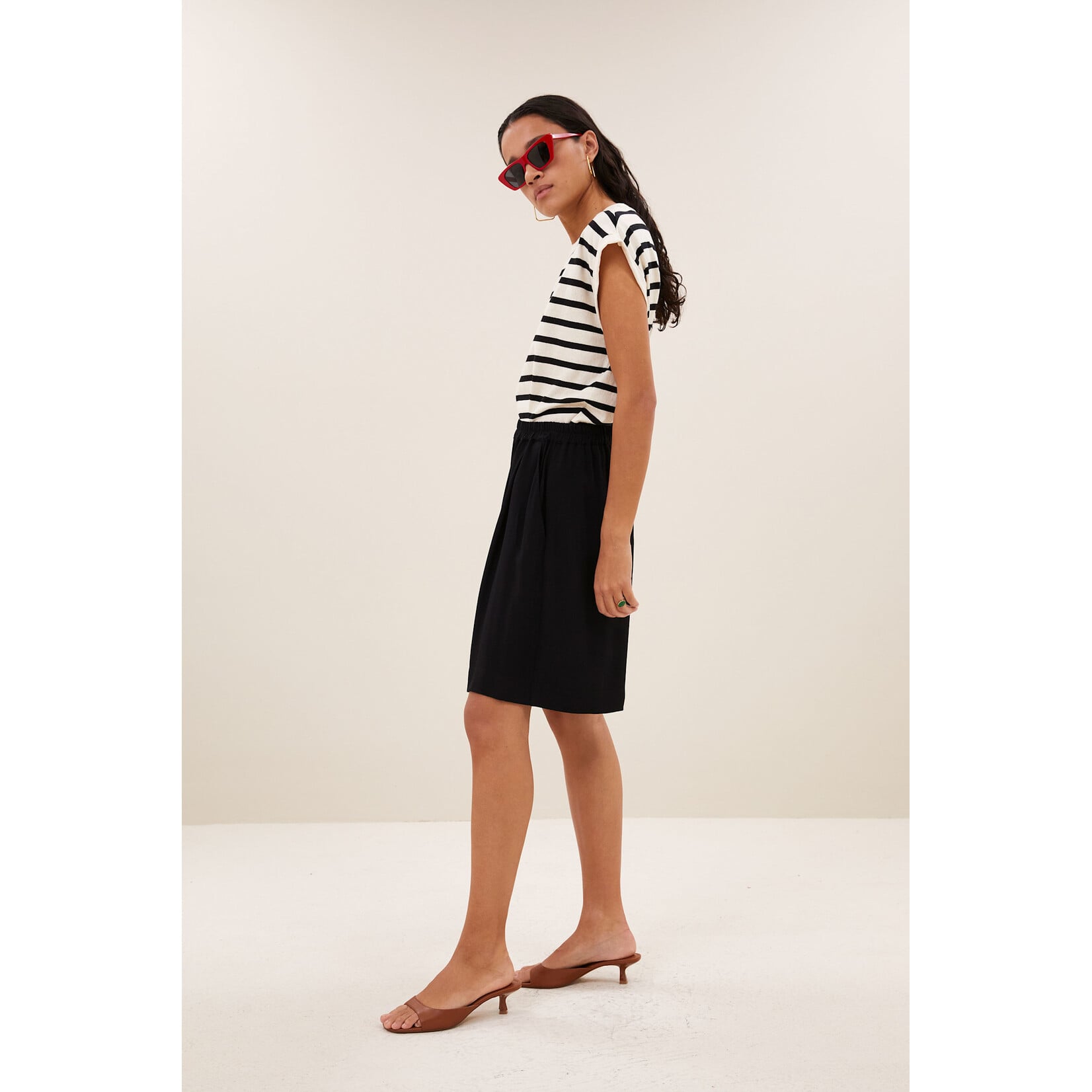 By-Bar Tobi stripe logo top Grain Black stripe