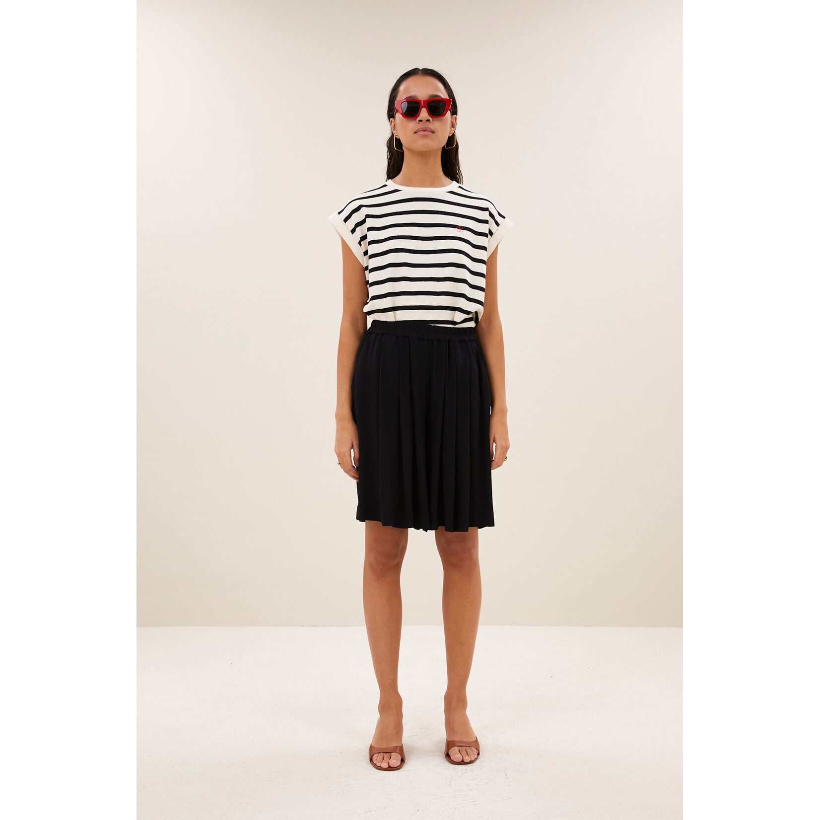 By-Bar Tobi stripe logo top Grain Black stripe
