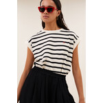 By-Bar Tobi stripe logo top Grain Black stripe