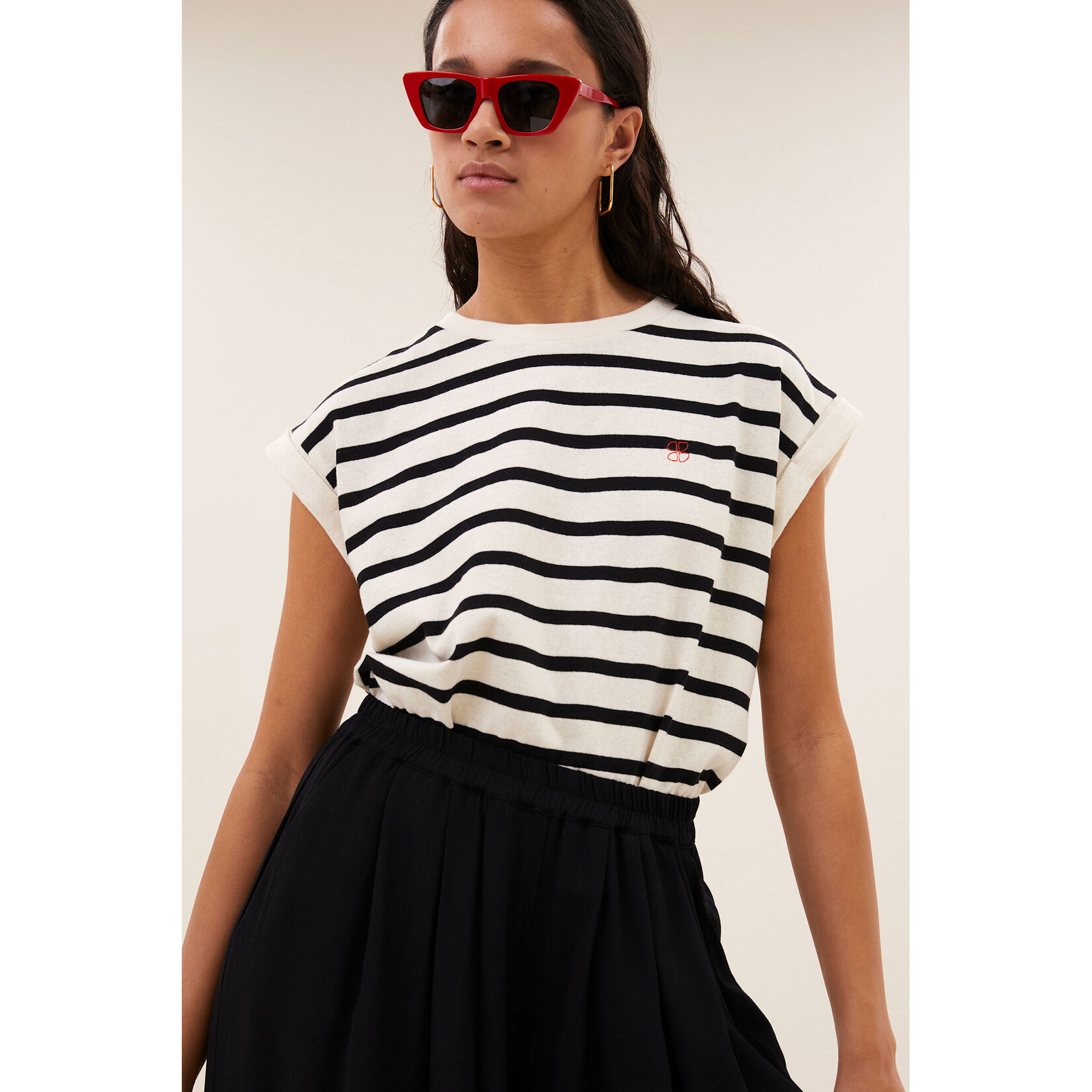 By-Bar Tobi stripe logo top Grain Black stripe