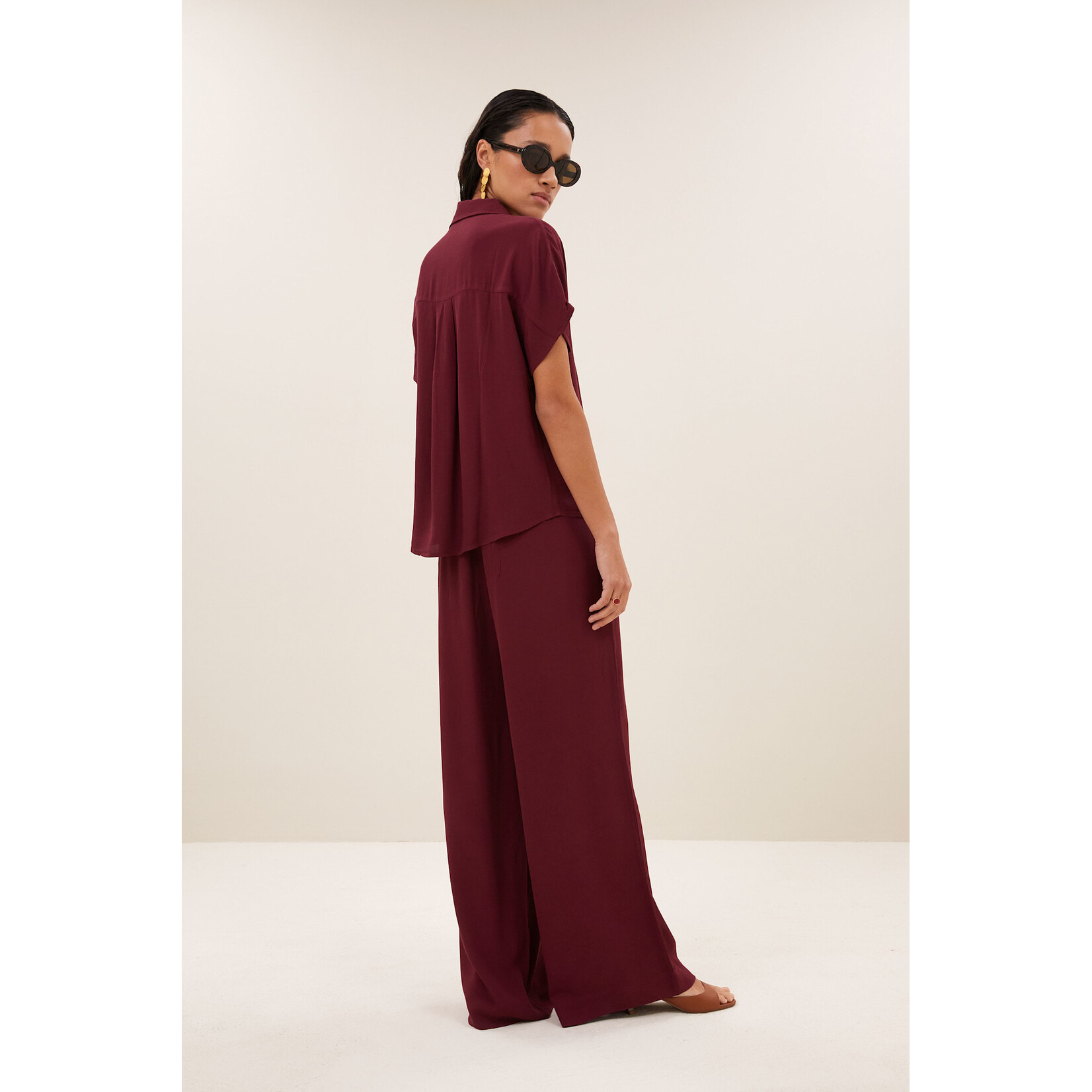 By-Bar Barley viscose blouse Wine