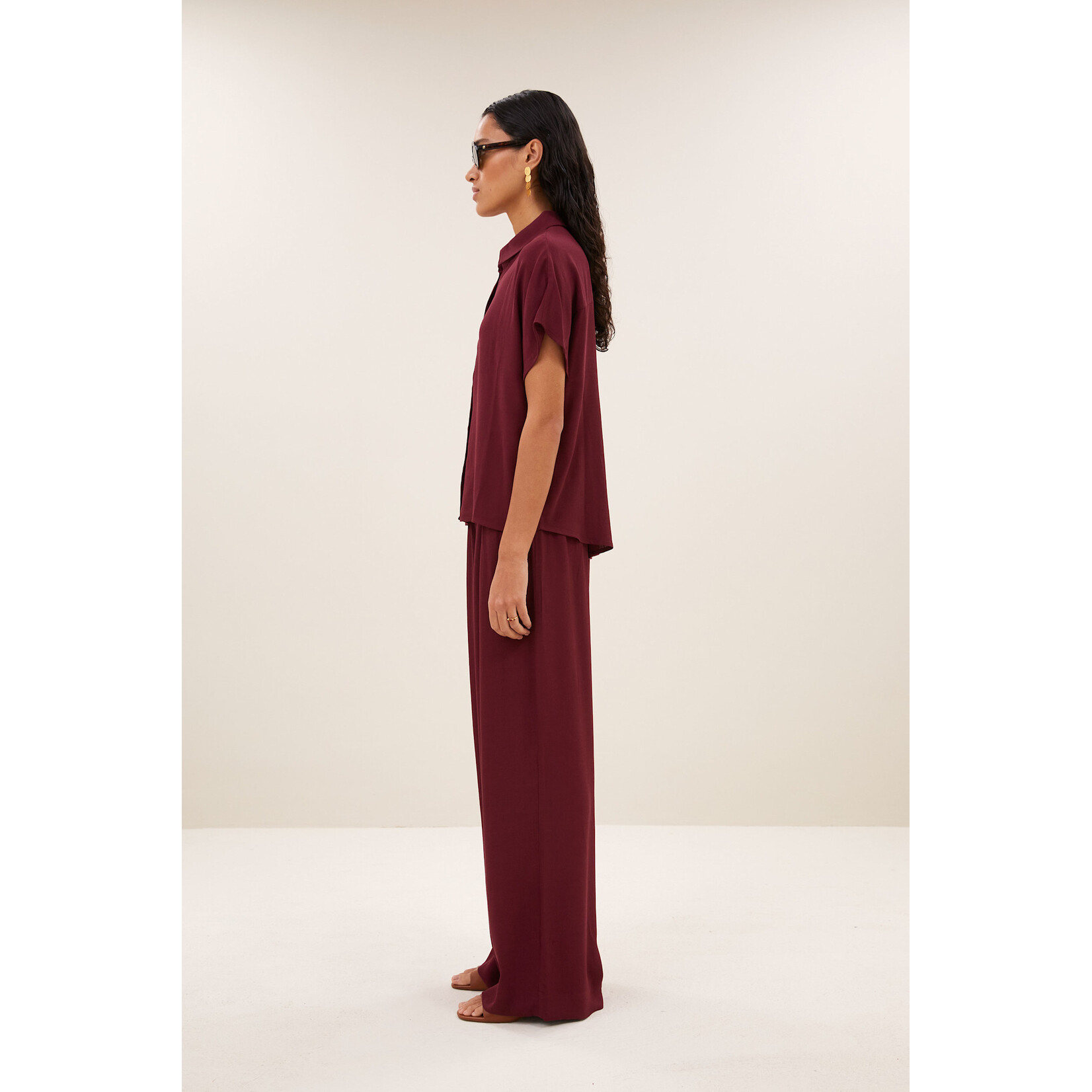 By-Bar Barley viscose blouse Wine