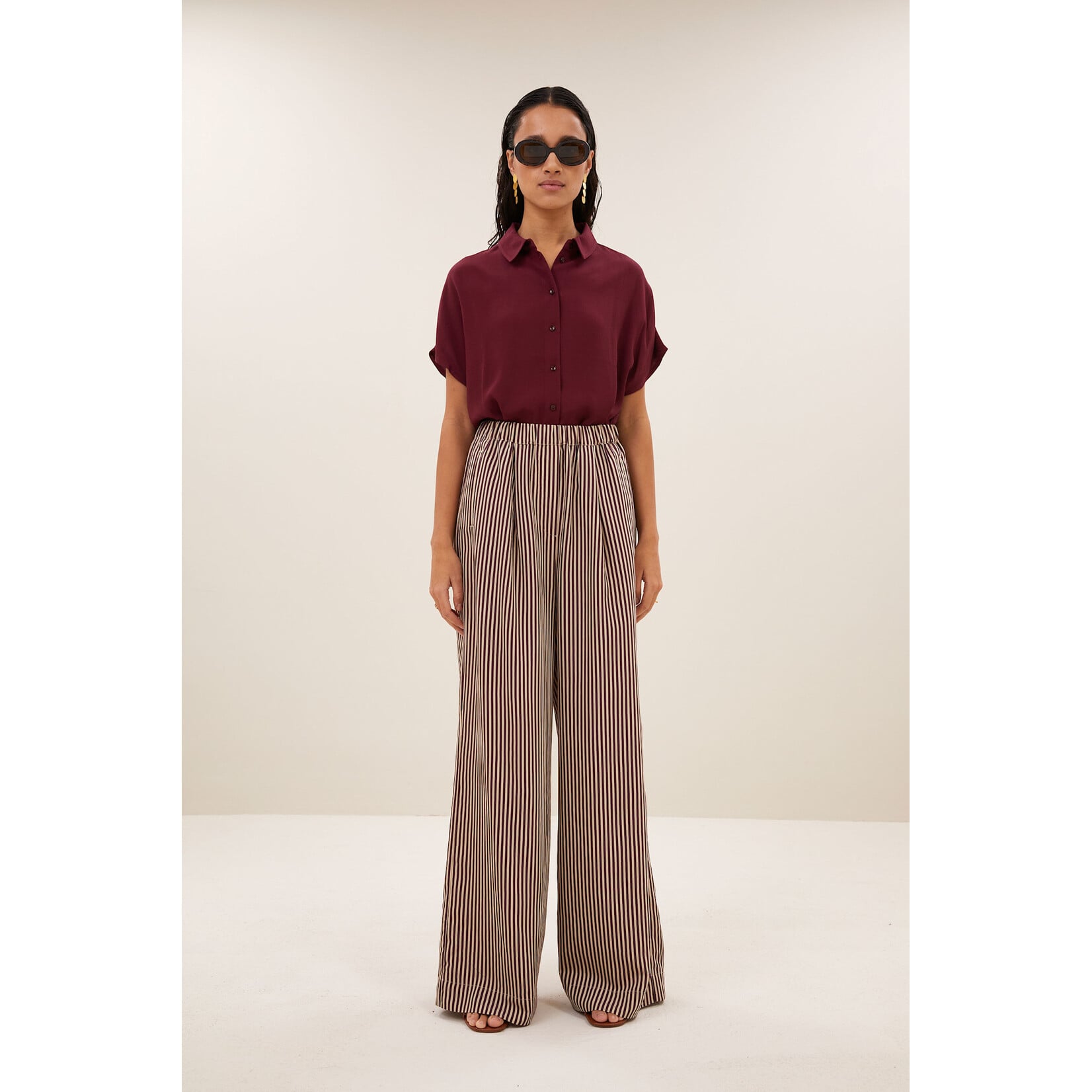By-Bar Barley viscose blouse Wine