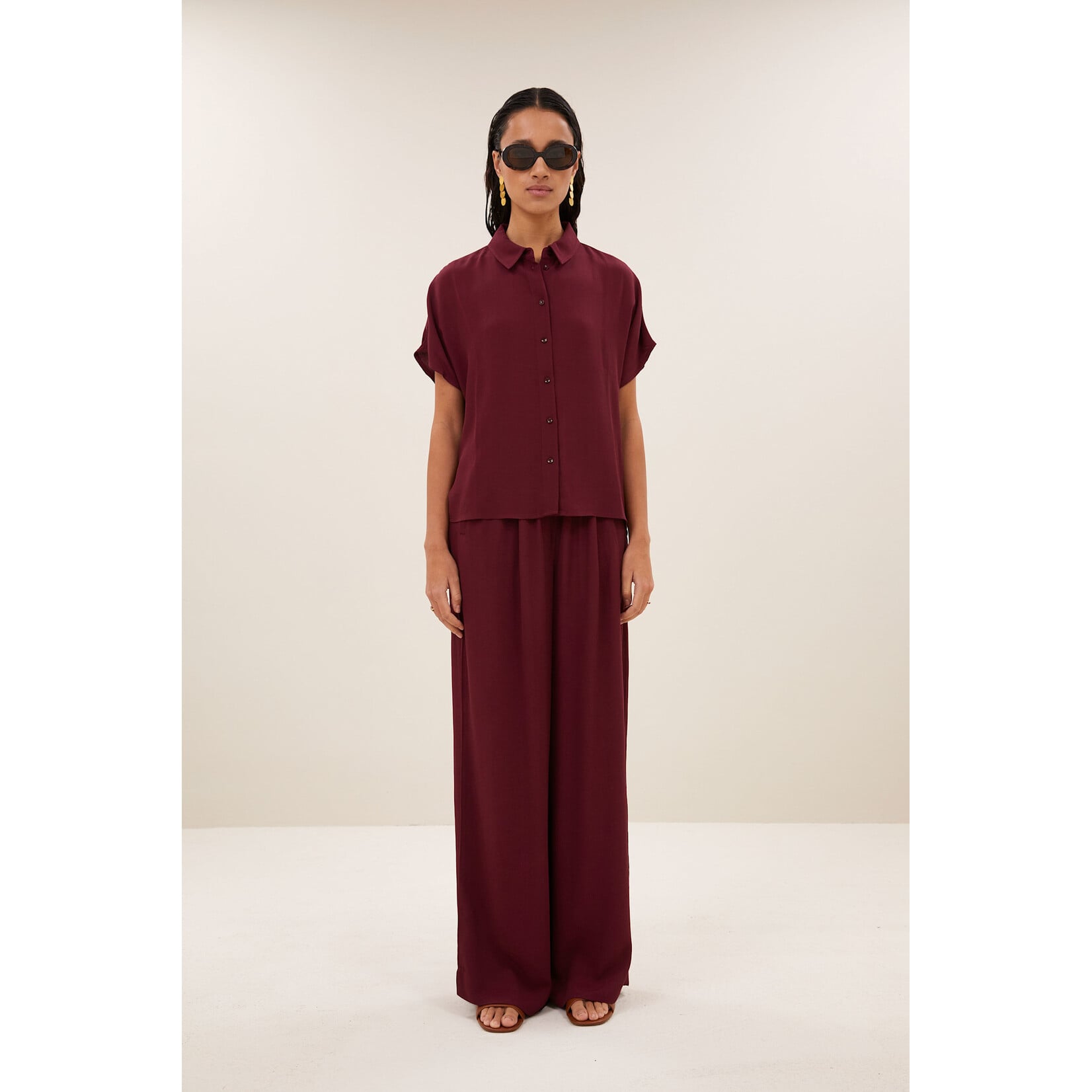 By-Bar Benji viscose pants Wine