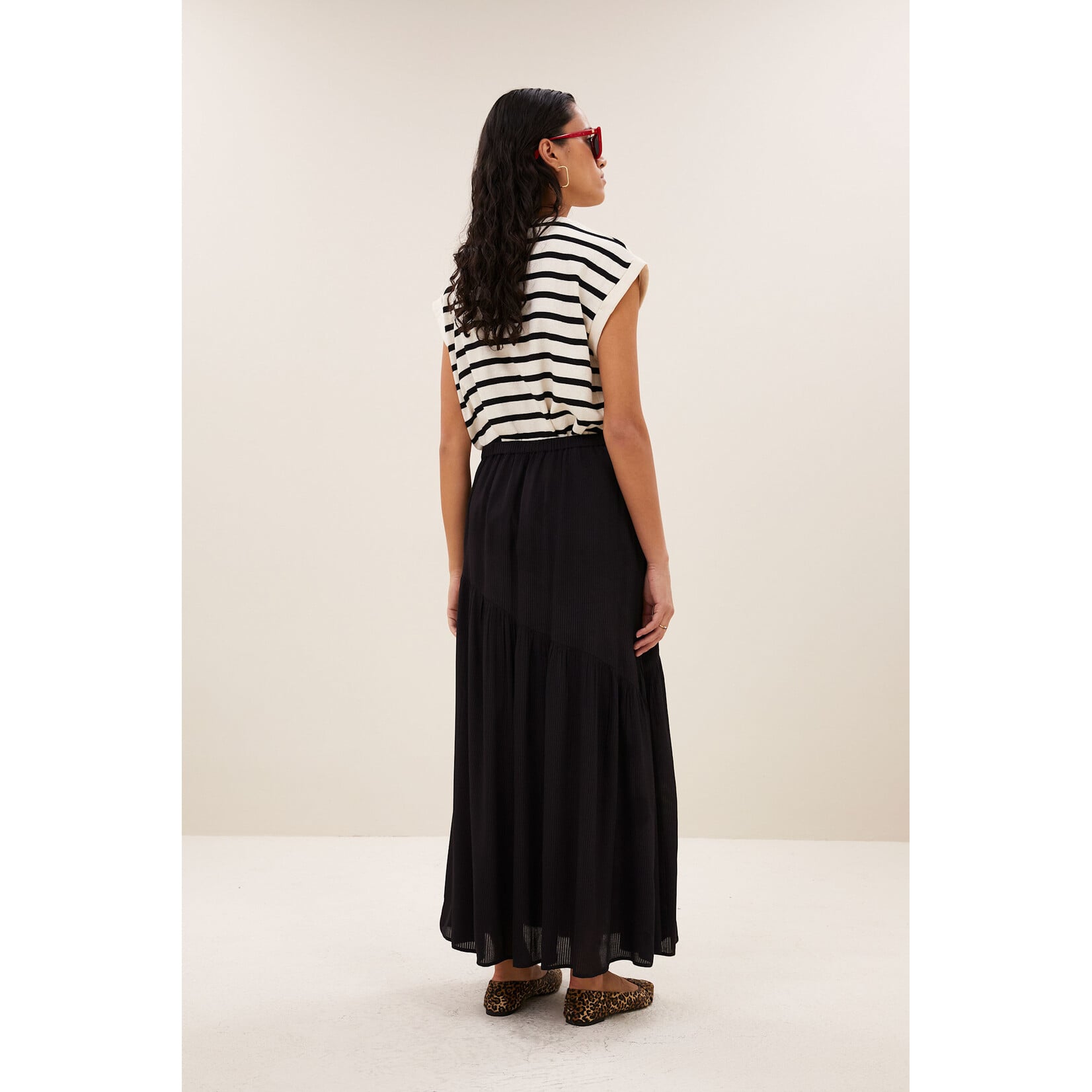 By-Bar Myra viscose skirt Black