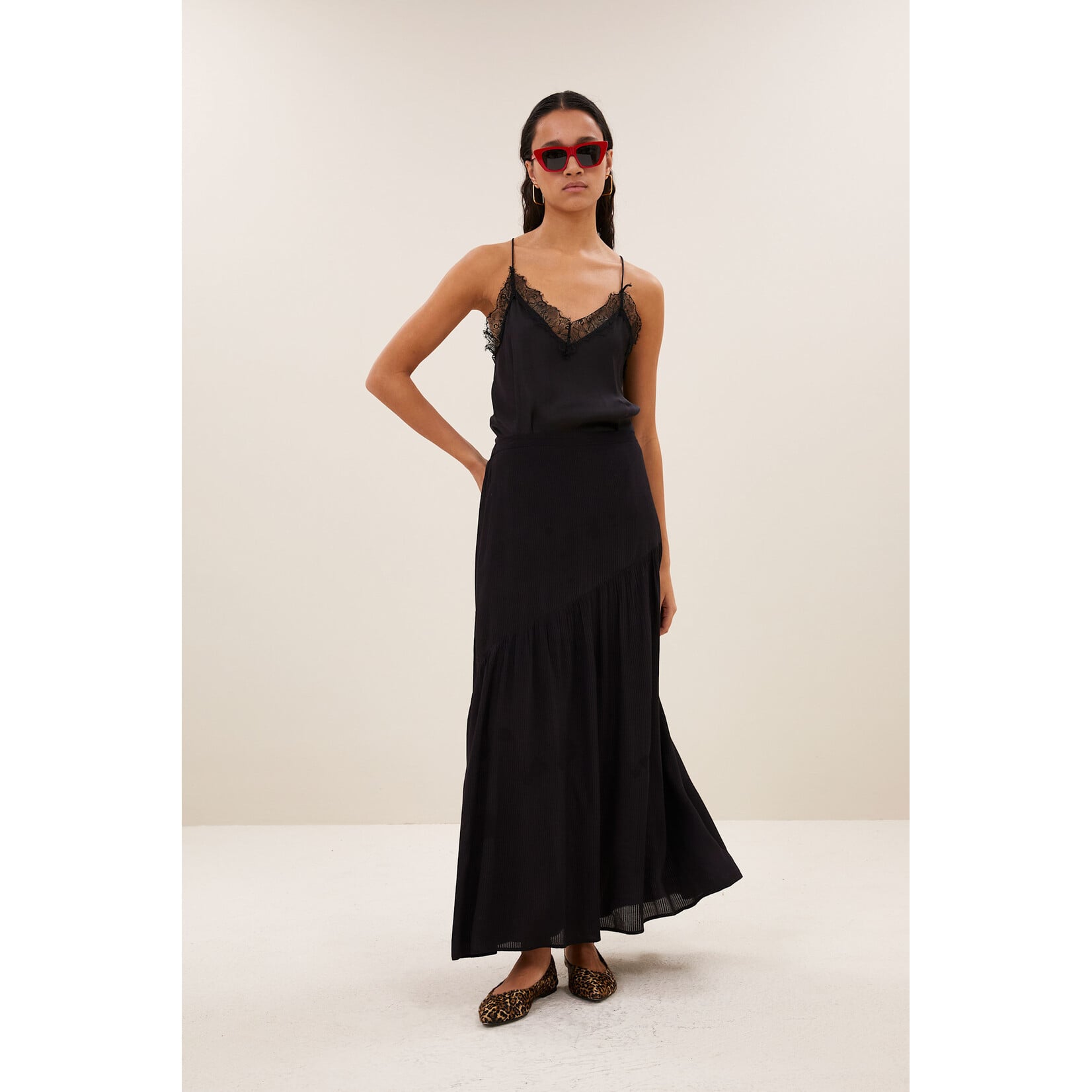 By-Bar Myra viscose skirt Black