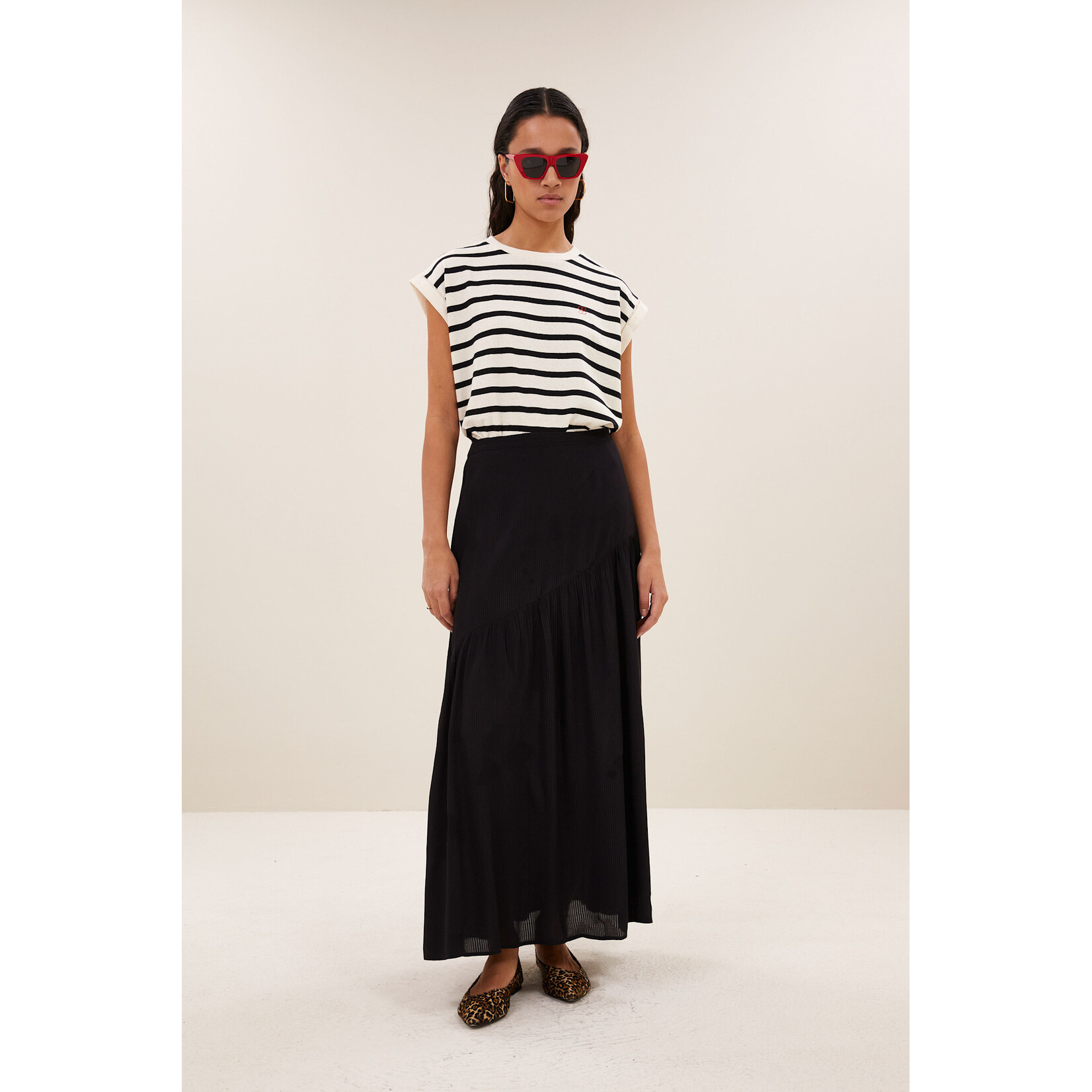 By-Bar Myra viscose skirt Black