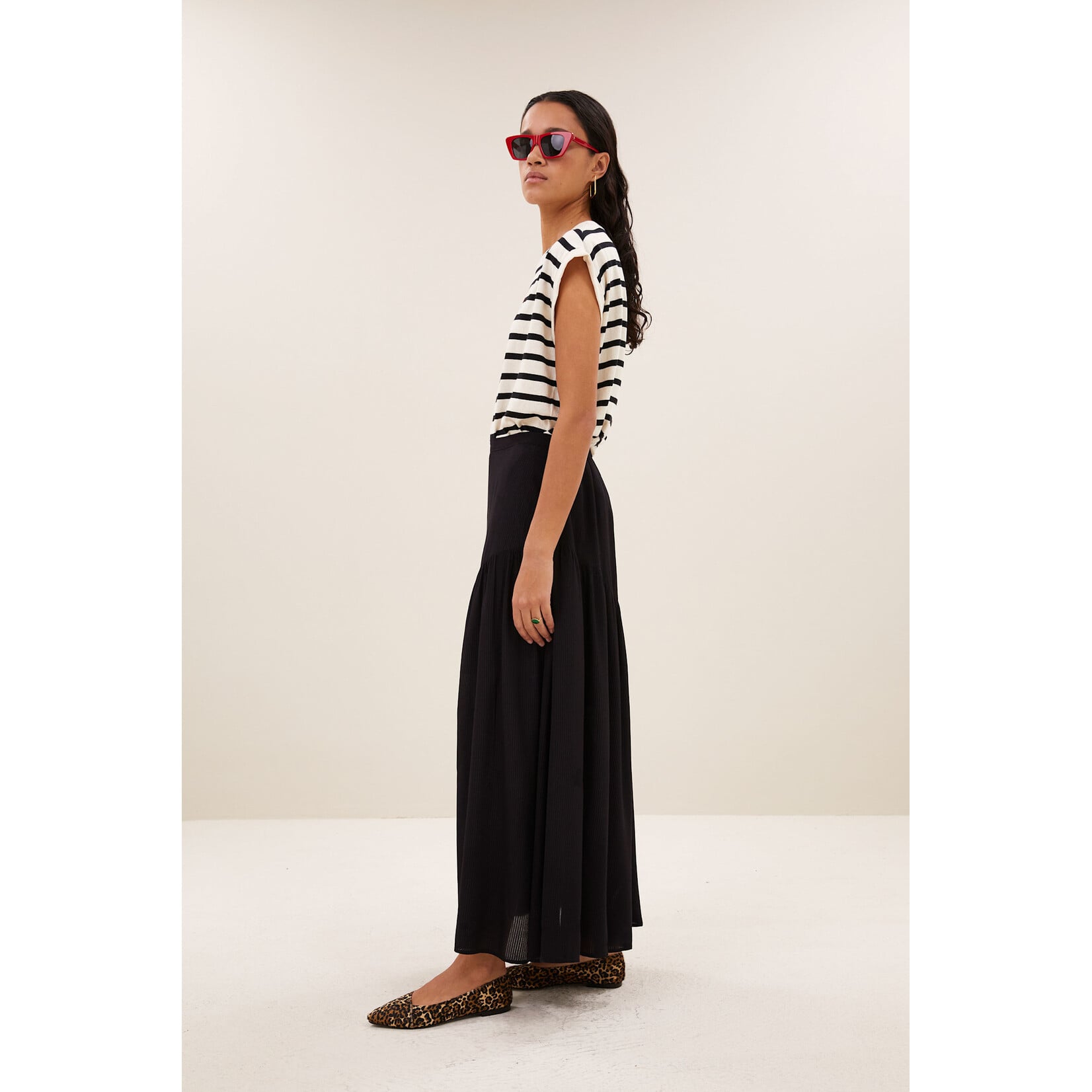 By-Bar Myra viscose skirt Black