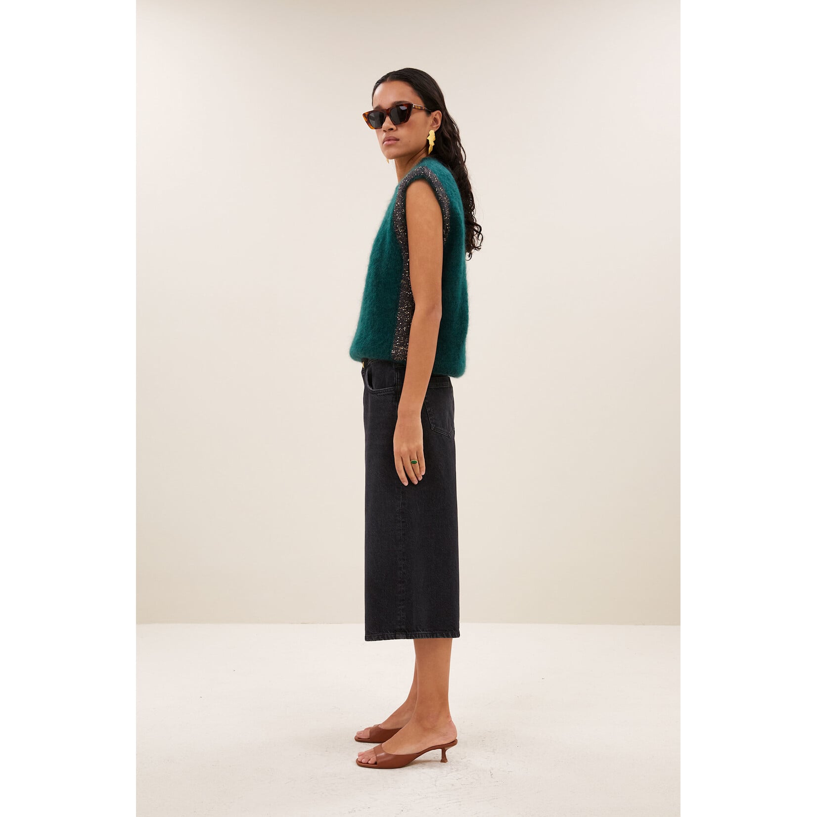 By-Bar Noho long denim shorts Jet black