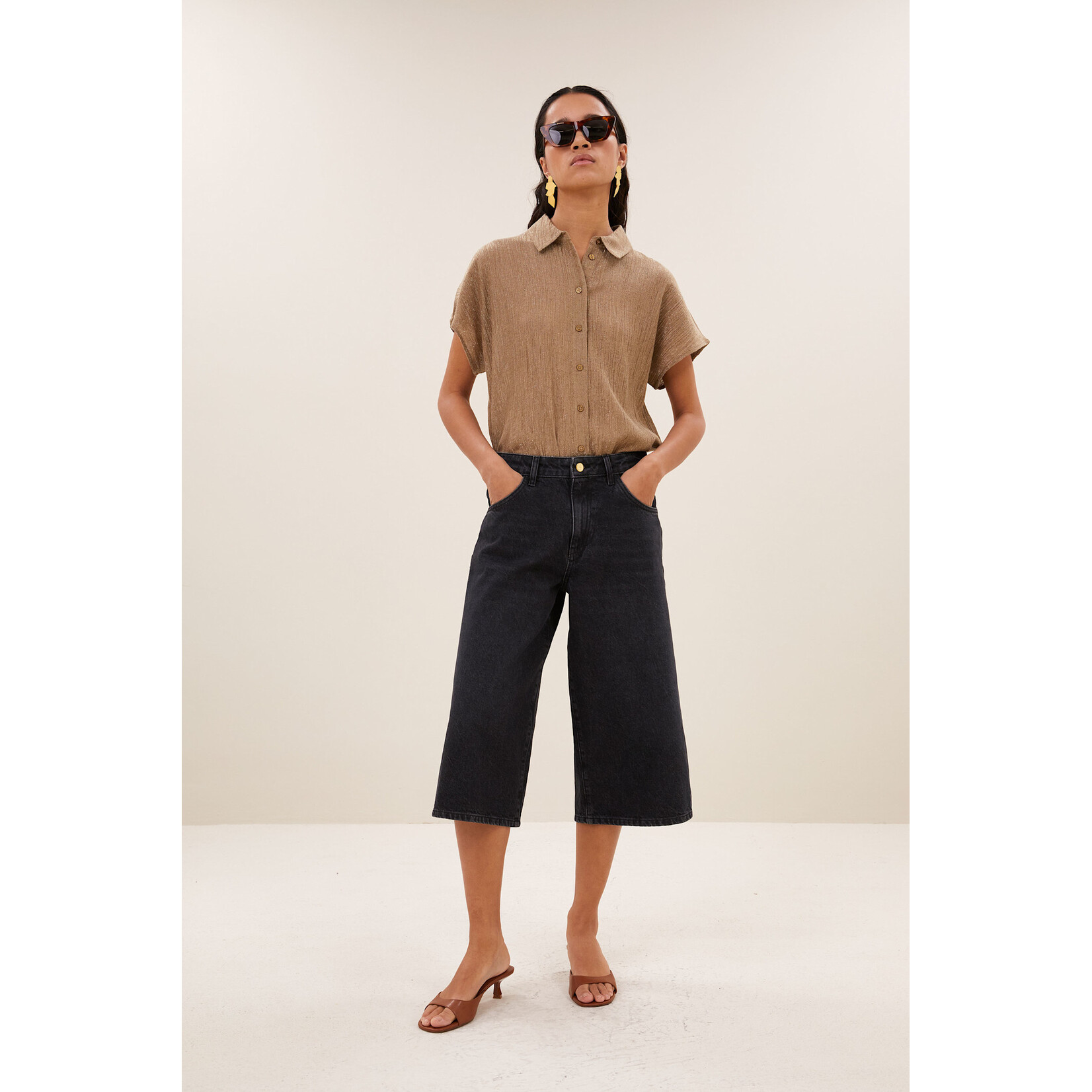 By-Bar Noho long denim shorts Jet black