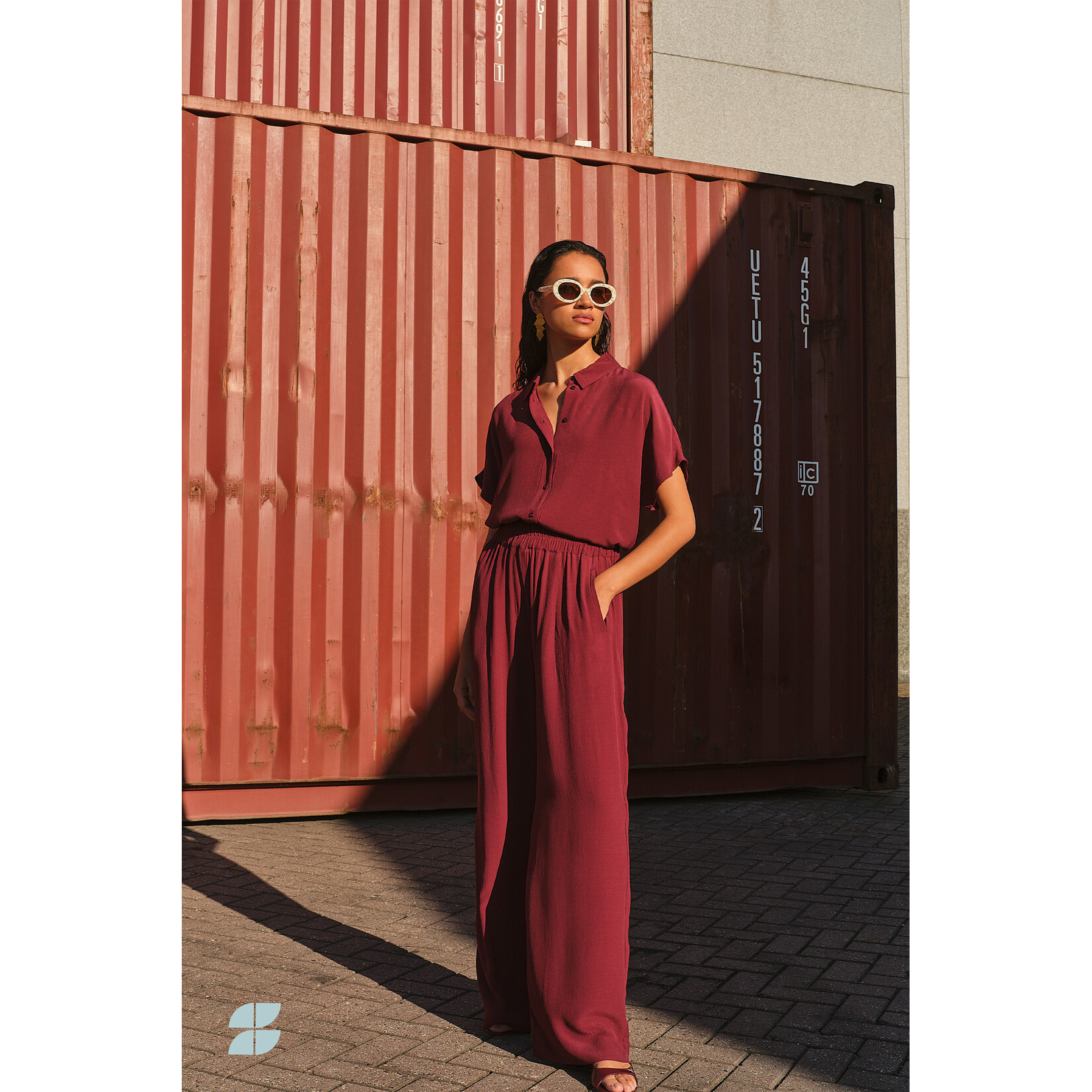 By-Bar Benji viscose pants Wine