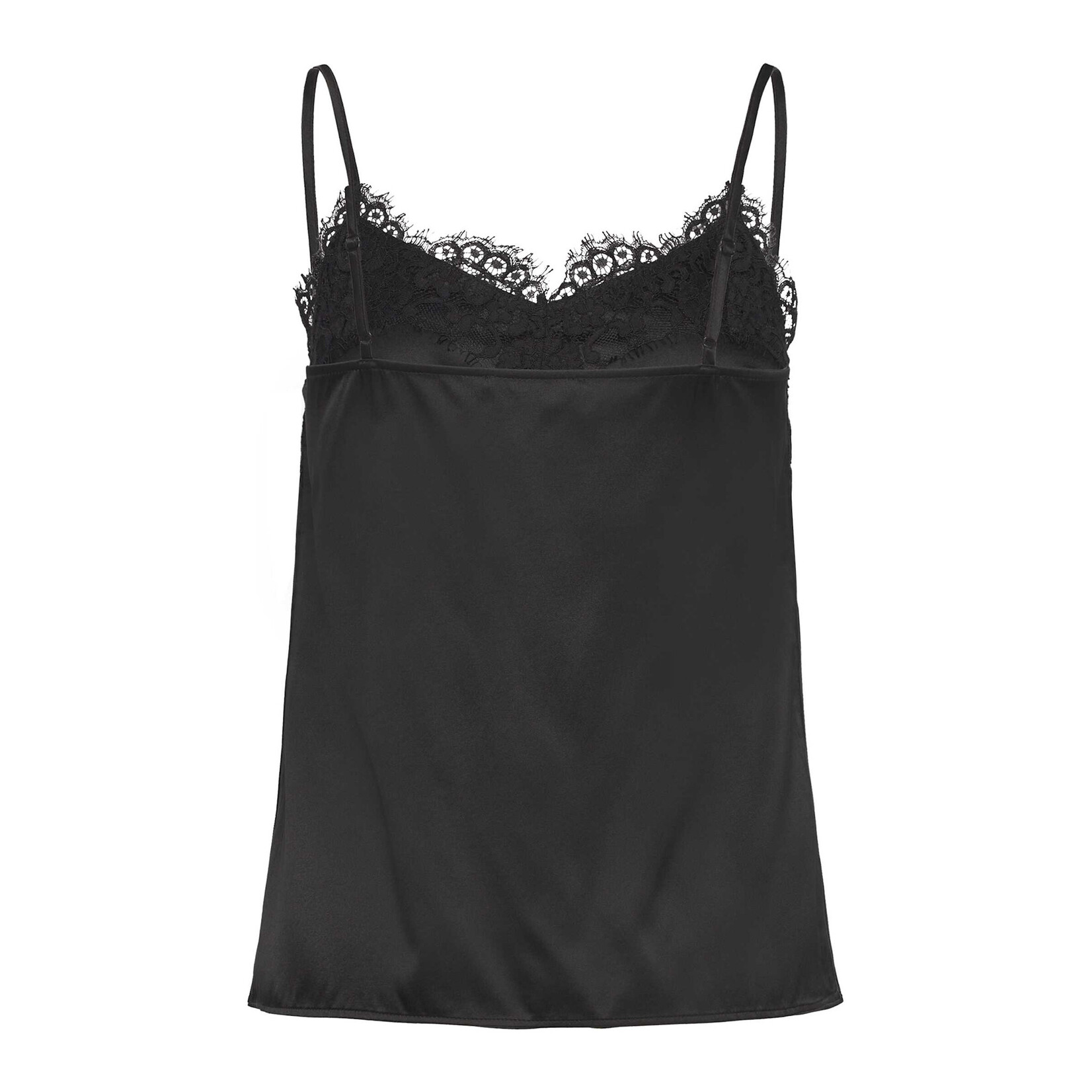Rosemunde Jade silk strap lace top Black