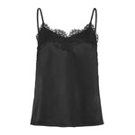 Rosemunde Jade silk strap lace top Black