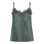 Rosemunde Jade silk strap lace top Balsam green