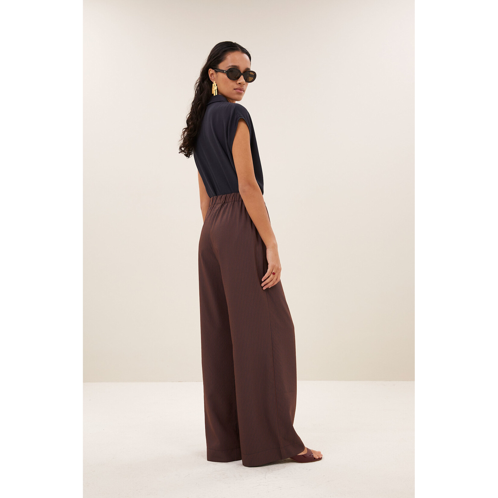 By-Bar Celin tan stripe pants Tanning stripe