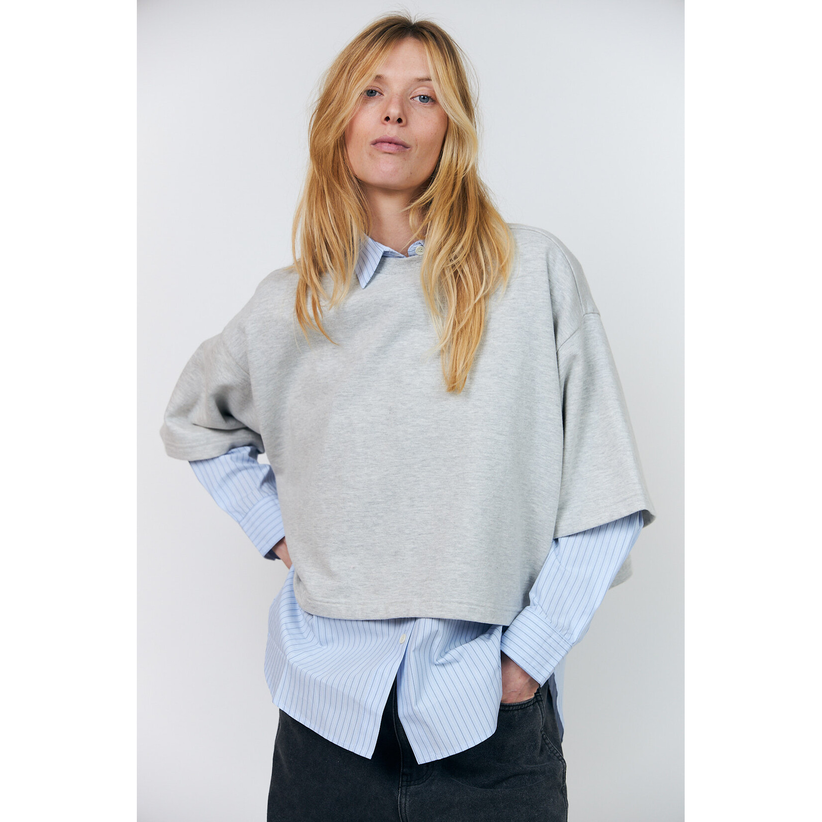Lollys Laundry Dan boxy sweatshirt Grey