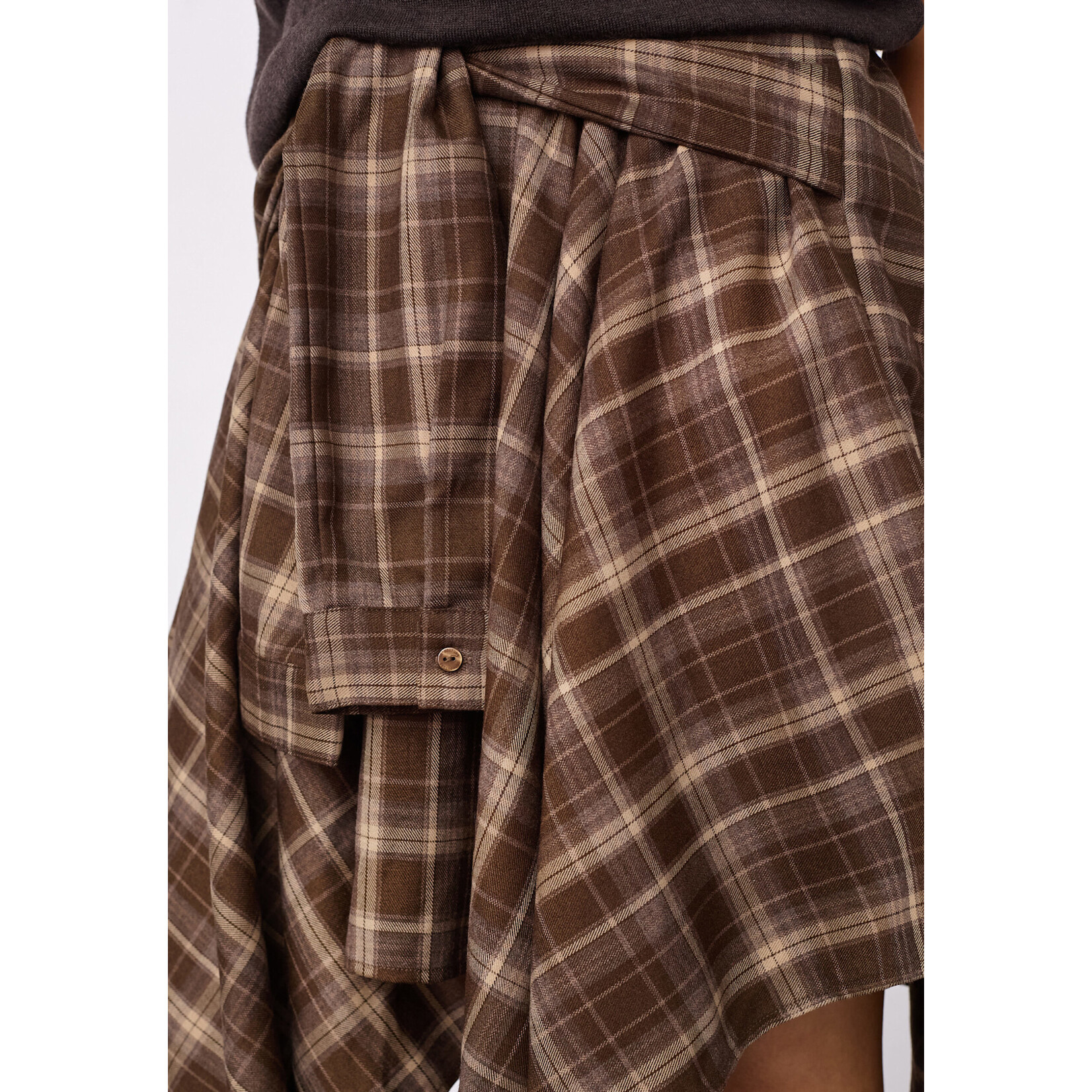 Co'couture Dagny check tie skirt Brown