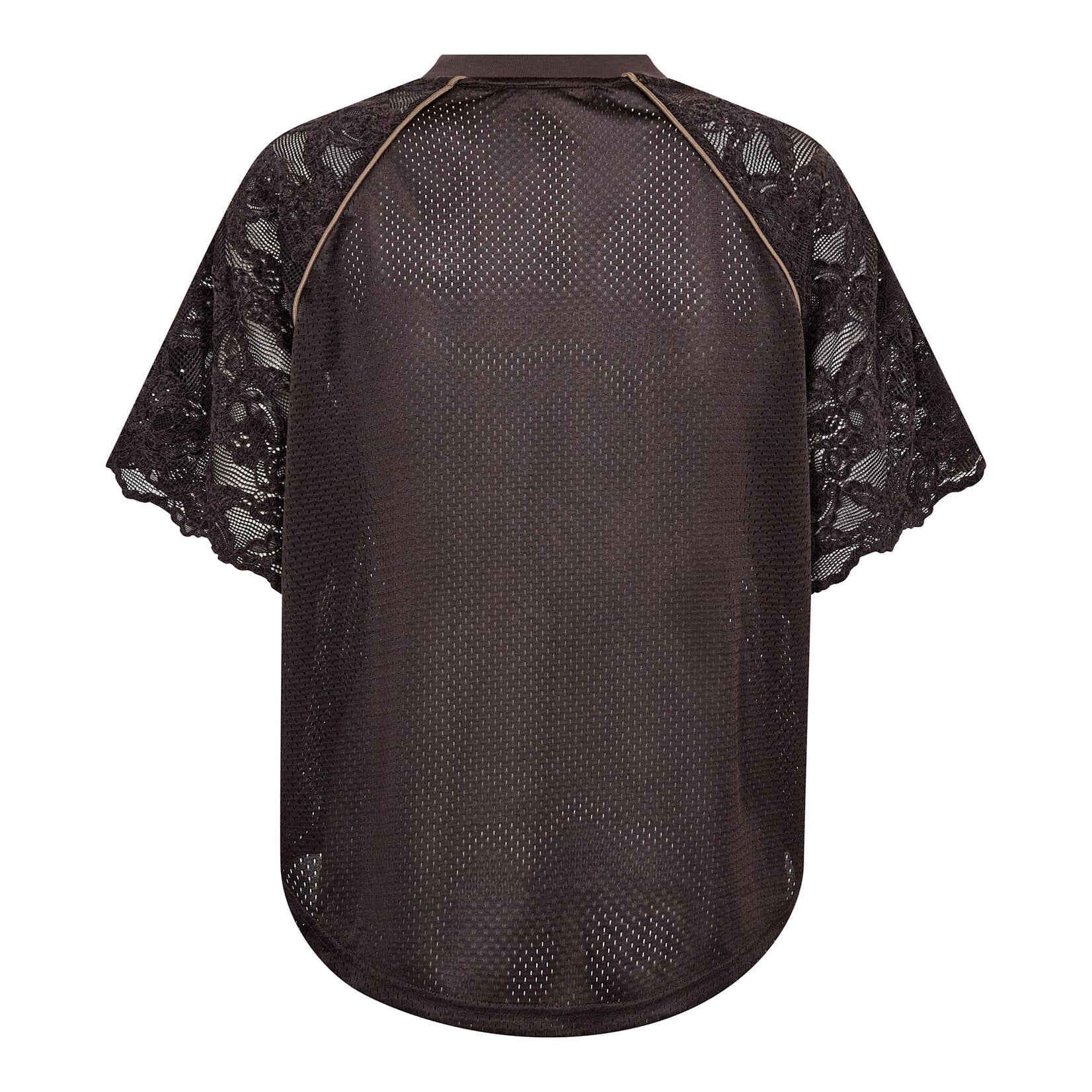 Co'couture Trey logo lace tee Dark brown