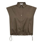 Co'couture Elara pleat shirt Olive