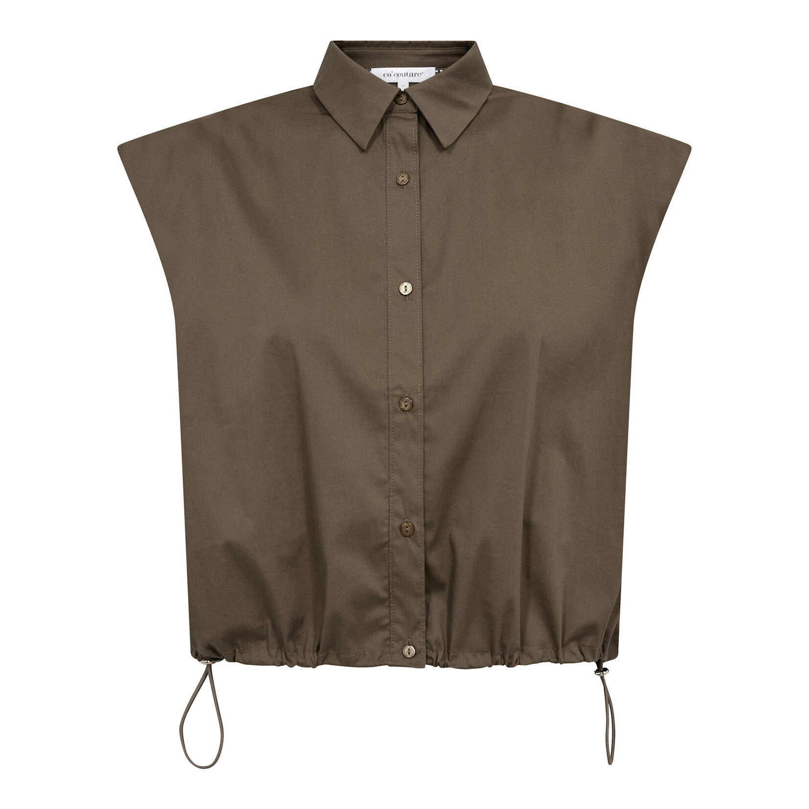 Co'couture Elara pleat shirt Olive