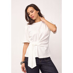 Co'couture Oriane pleat tie tee White
