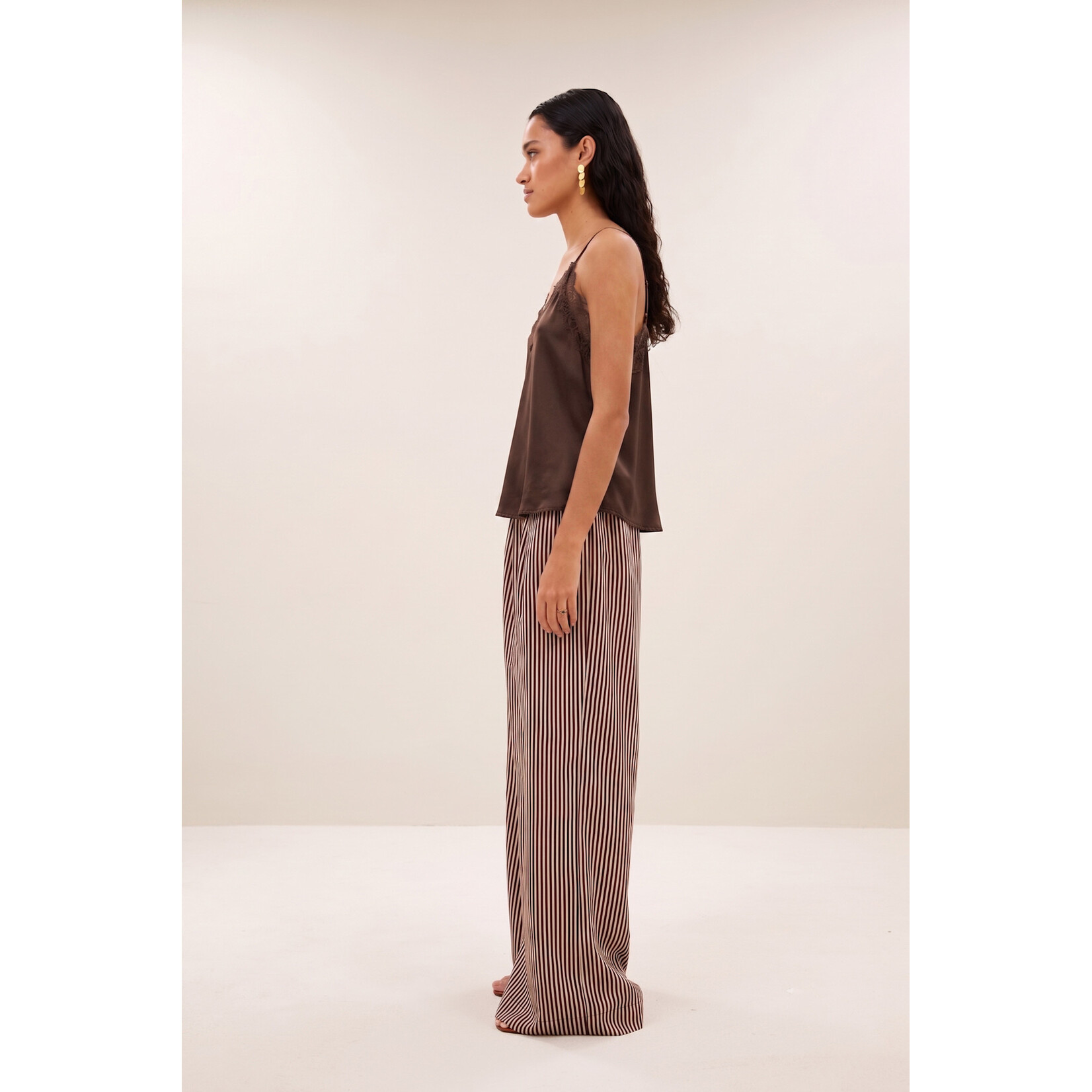 By-Bar Pia satin top Espresso