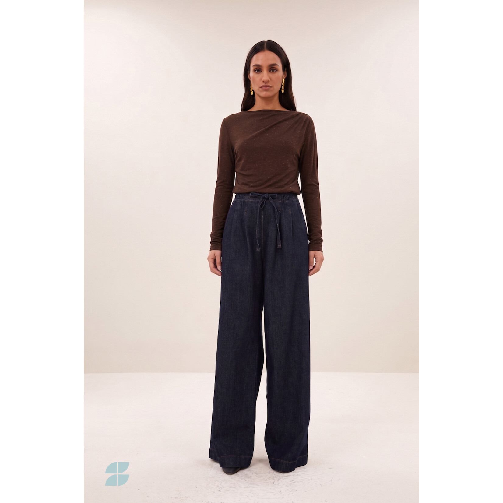 By-Bar Leya sparkle top Chocolate brown