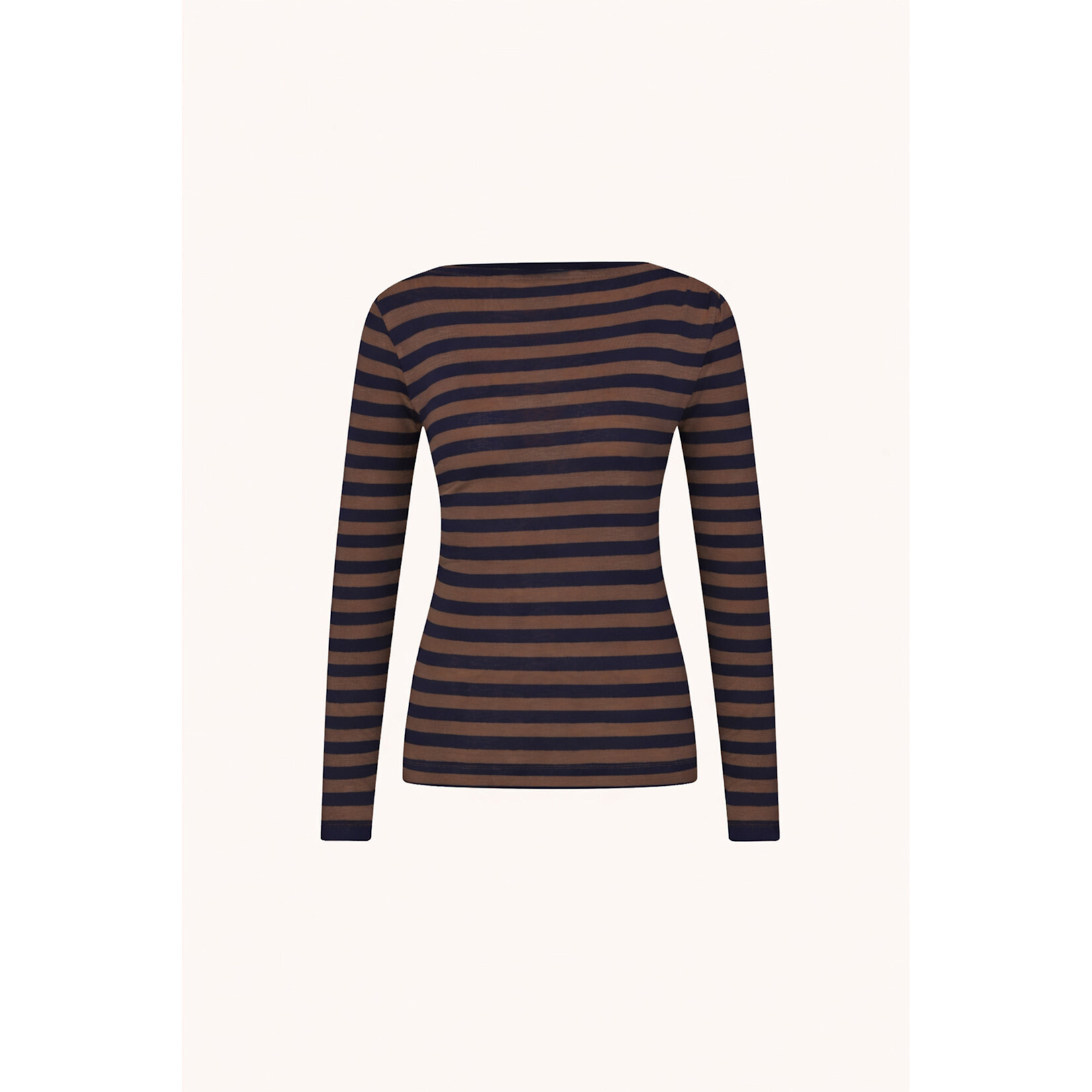 By-Bar Leya big stripe top Coffee bean
