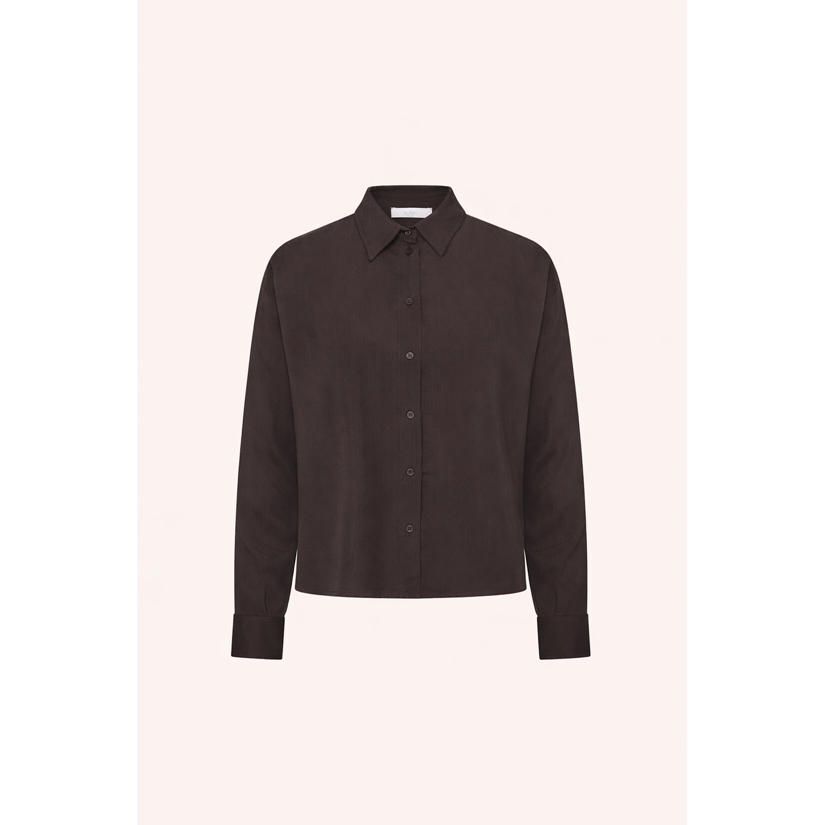 By-Bar Kris satin stripe blouse Espresso