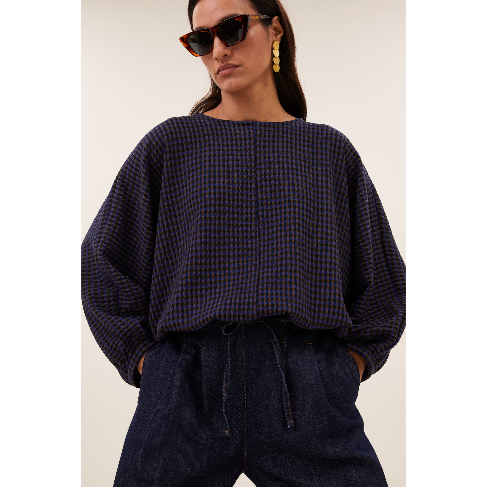 By-Bar Gaya blouse Galaxy check