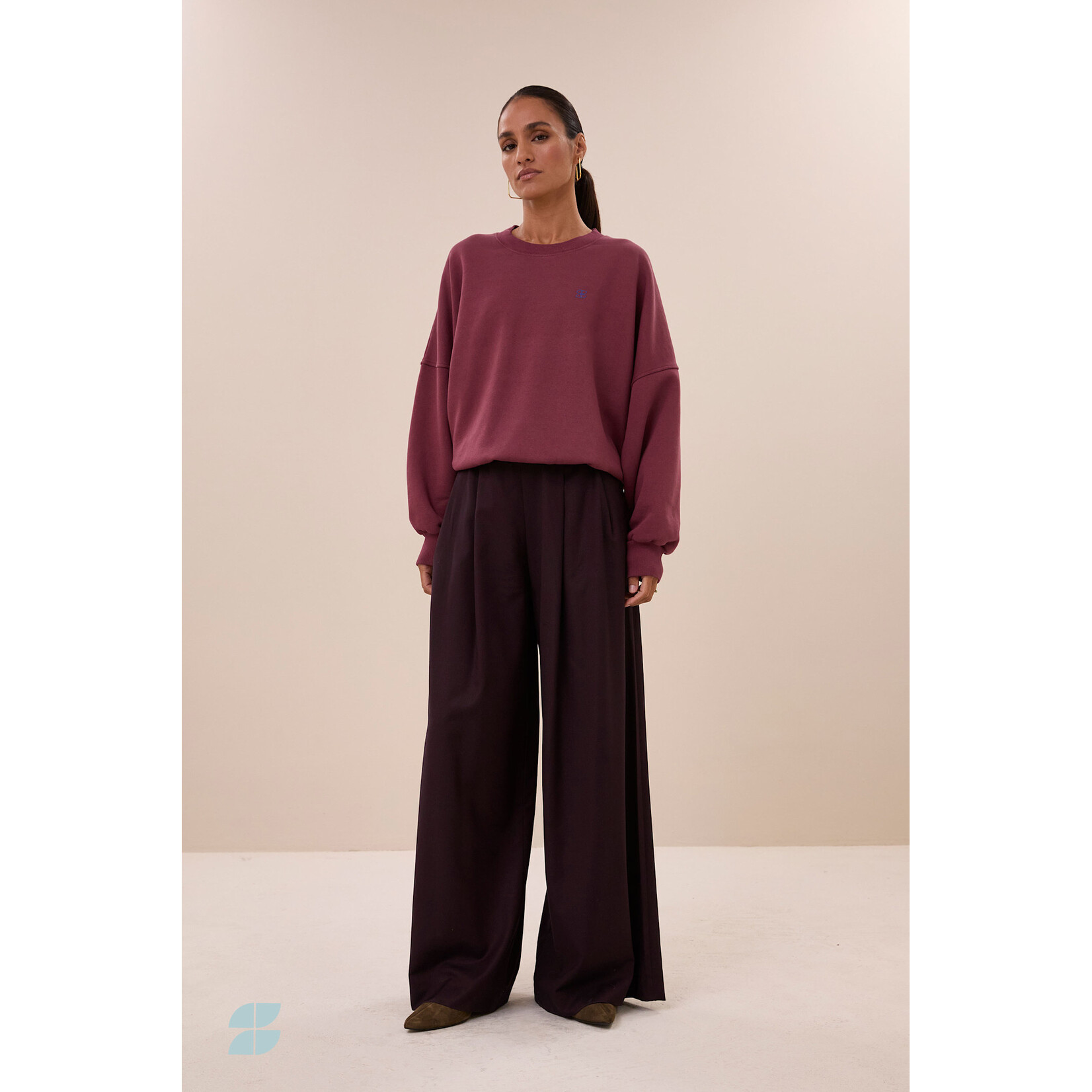 By-Bar Malyn logo sweater Burgundy crush