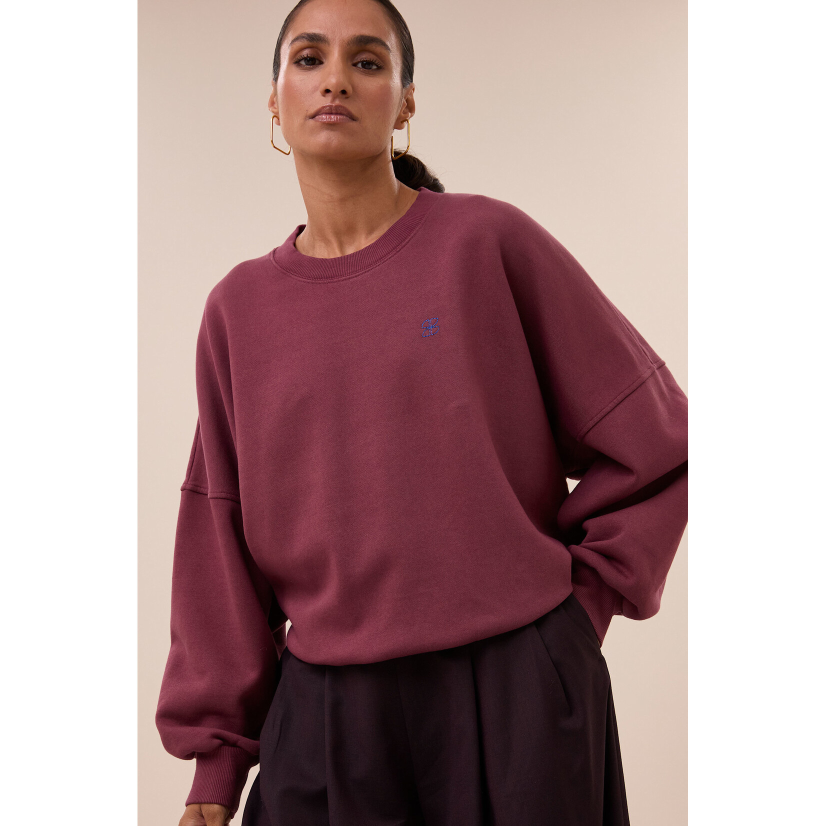 By-Bar Malyn logo sweater Burgundy crush