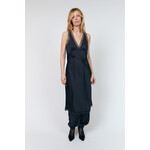 Lollys Laundry Clari midi dress Washed black