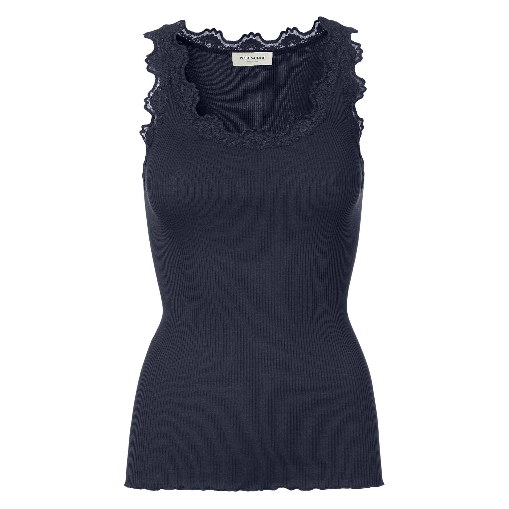 Rosemunde Babette silk u-neck top Navy