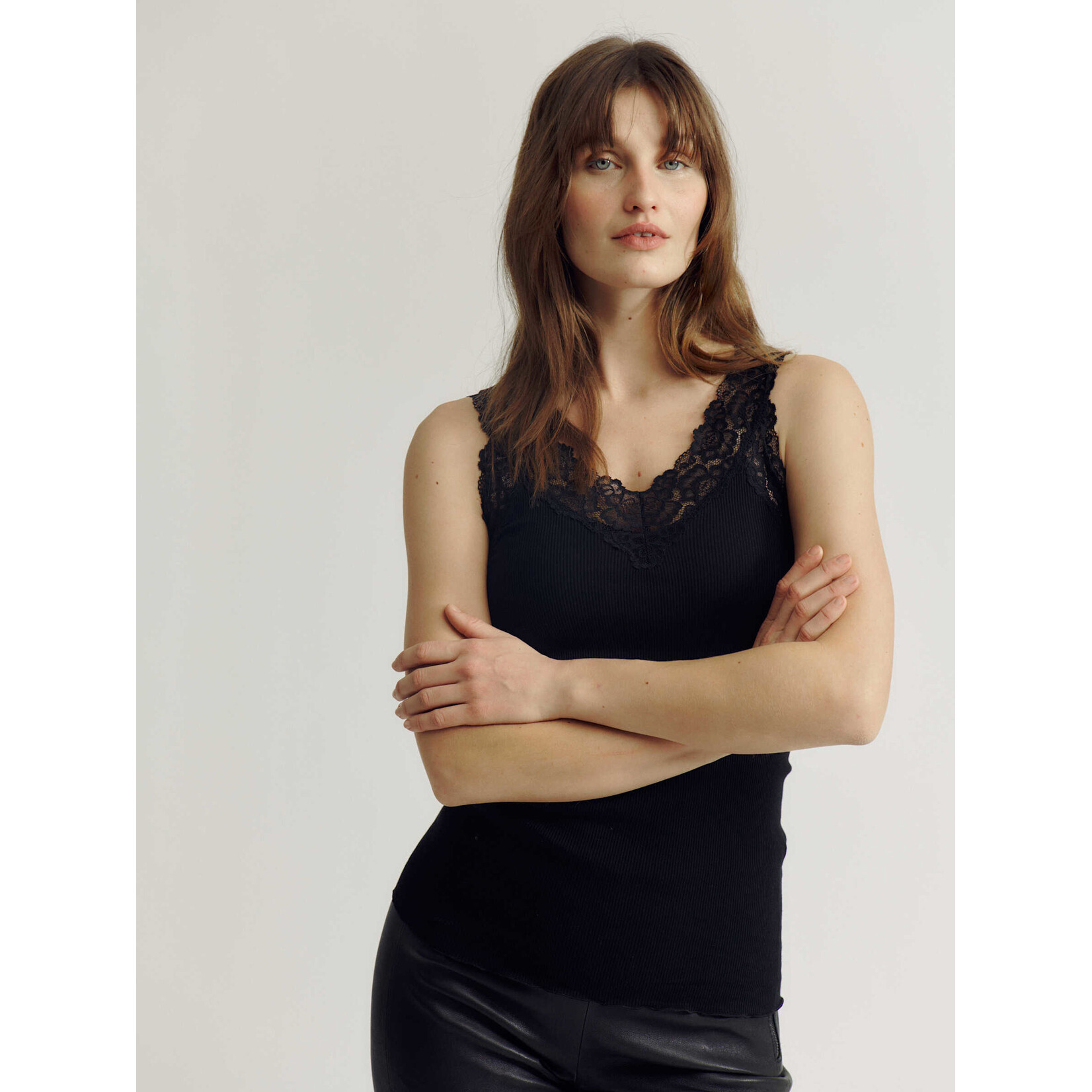Rosemunde Bernadine organic cotton lace top Black