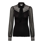 Rosemunde Beatha silk full lace bow t-shirt Black