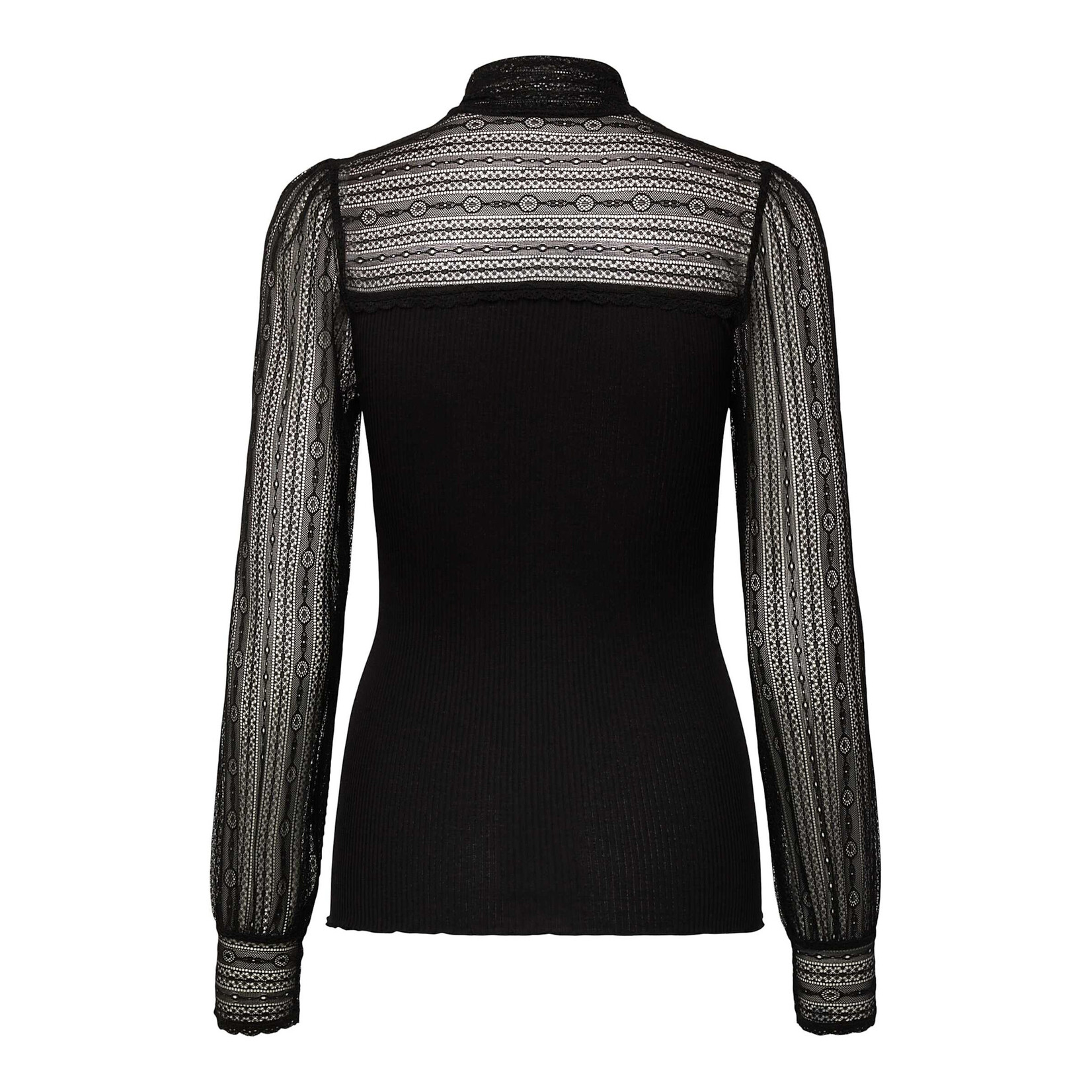 Rosemunde Beatha silk full lace bow t-shirt Black