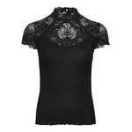 Rosemunde Beatha silk capsleeve lace t-shirt Black