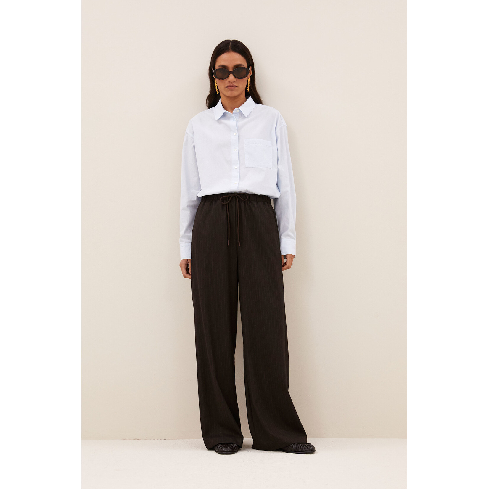 By-Bar Pelle pinstripe pants Brown
