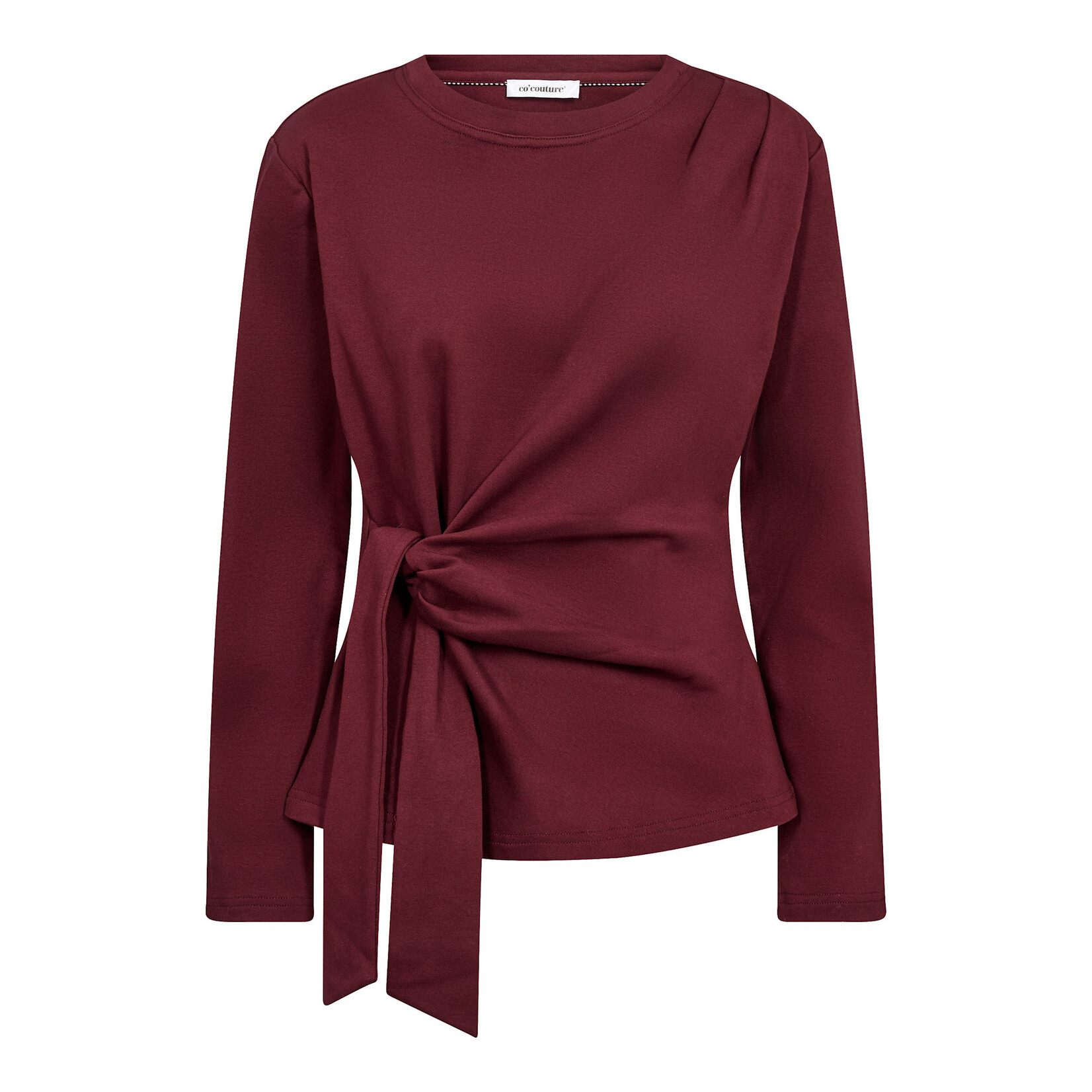 Co'couture Oriane pleat tie tee Whine red