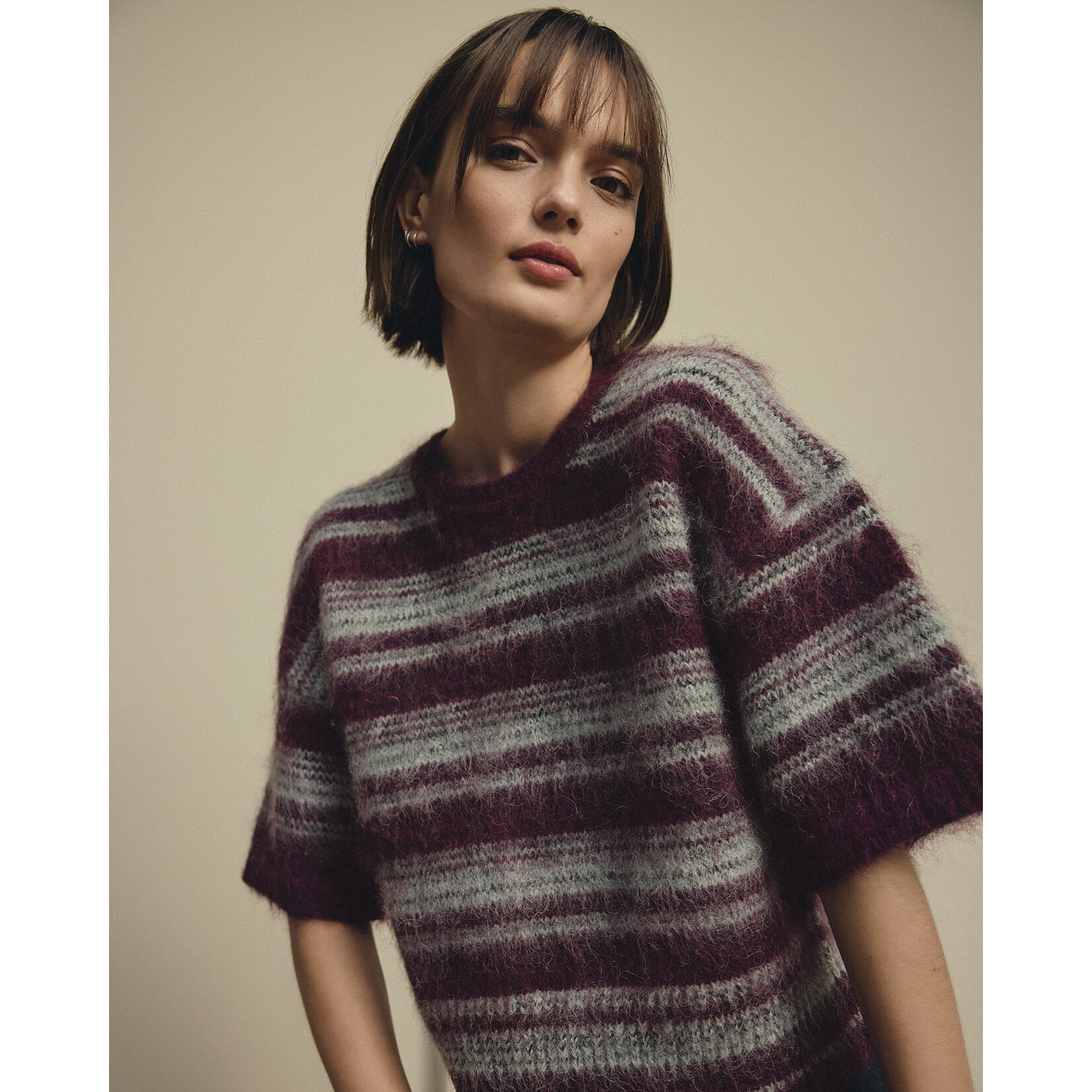 MSCH Lycie pullover stripe Purple/grey