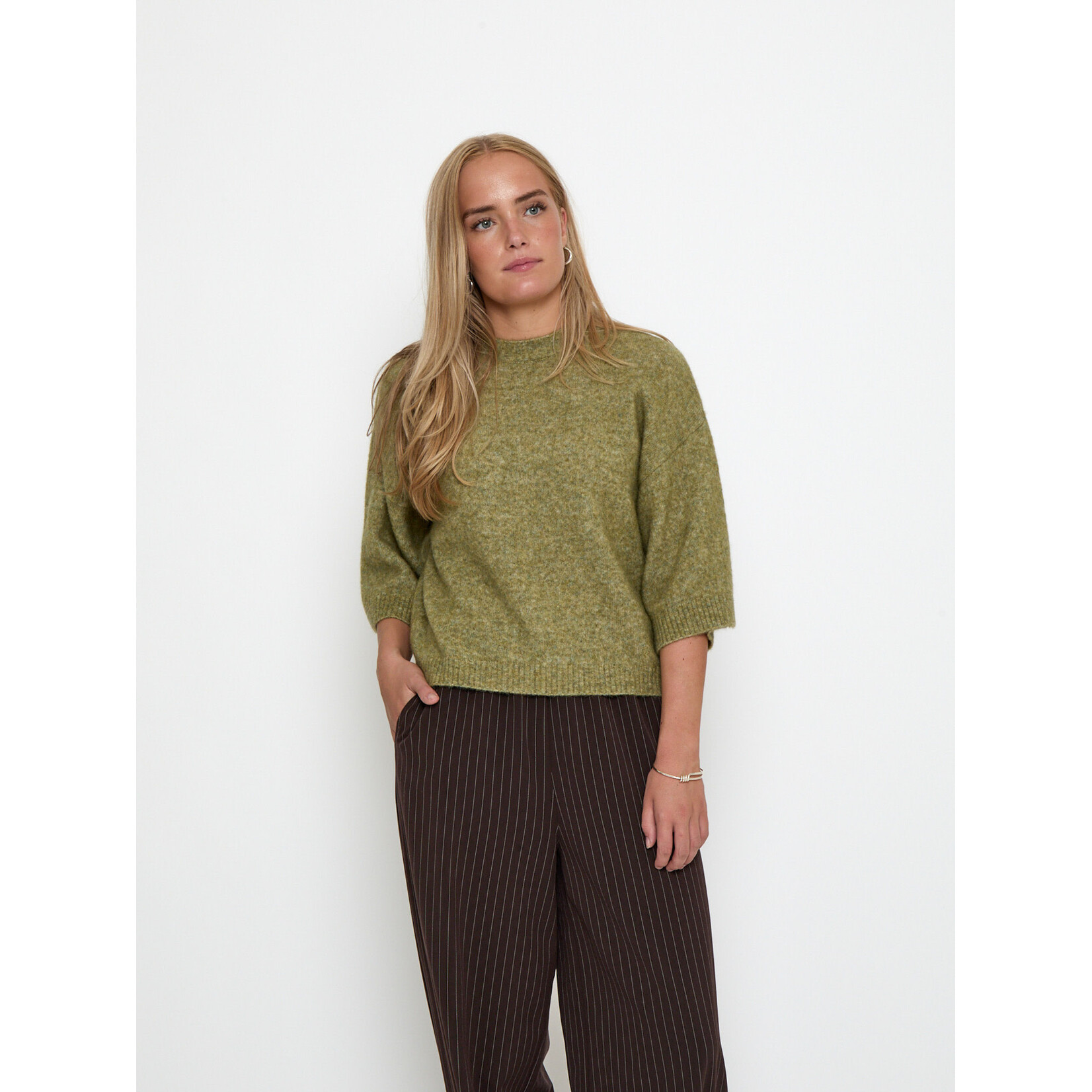 Minus Cheryl knit pullover Fir green melange