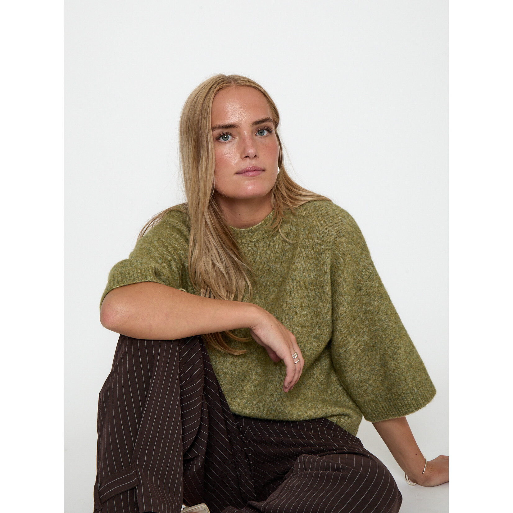 Minus Cheryl knit pullover Fir green melange