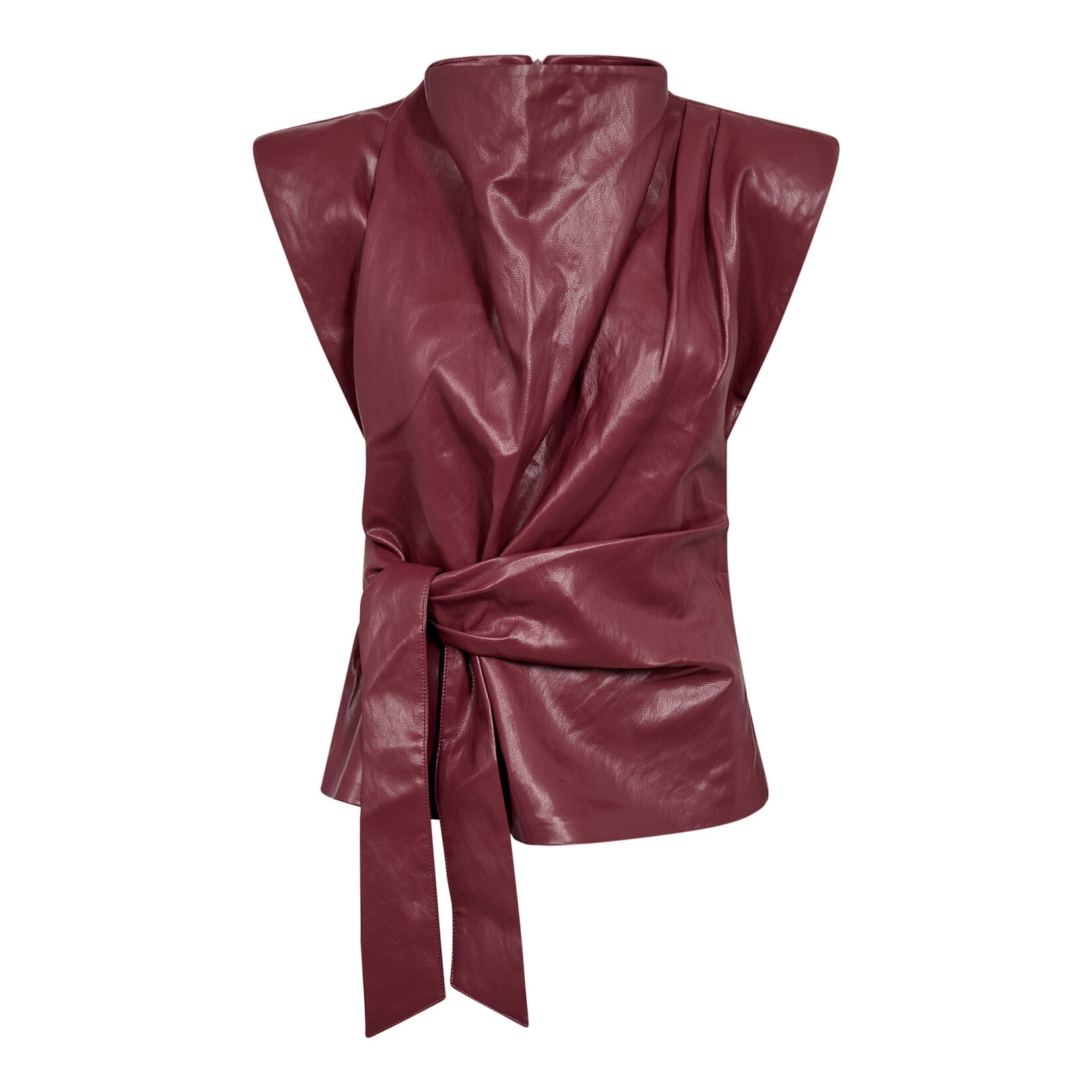 Co'couture Gitt pleat top Berry red