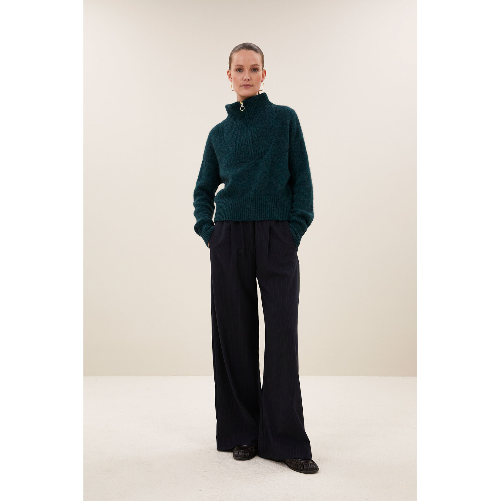 By-Bar Boxy beau pullover Dark green