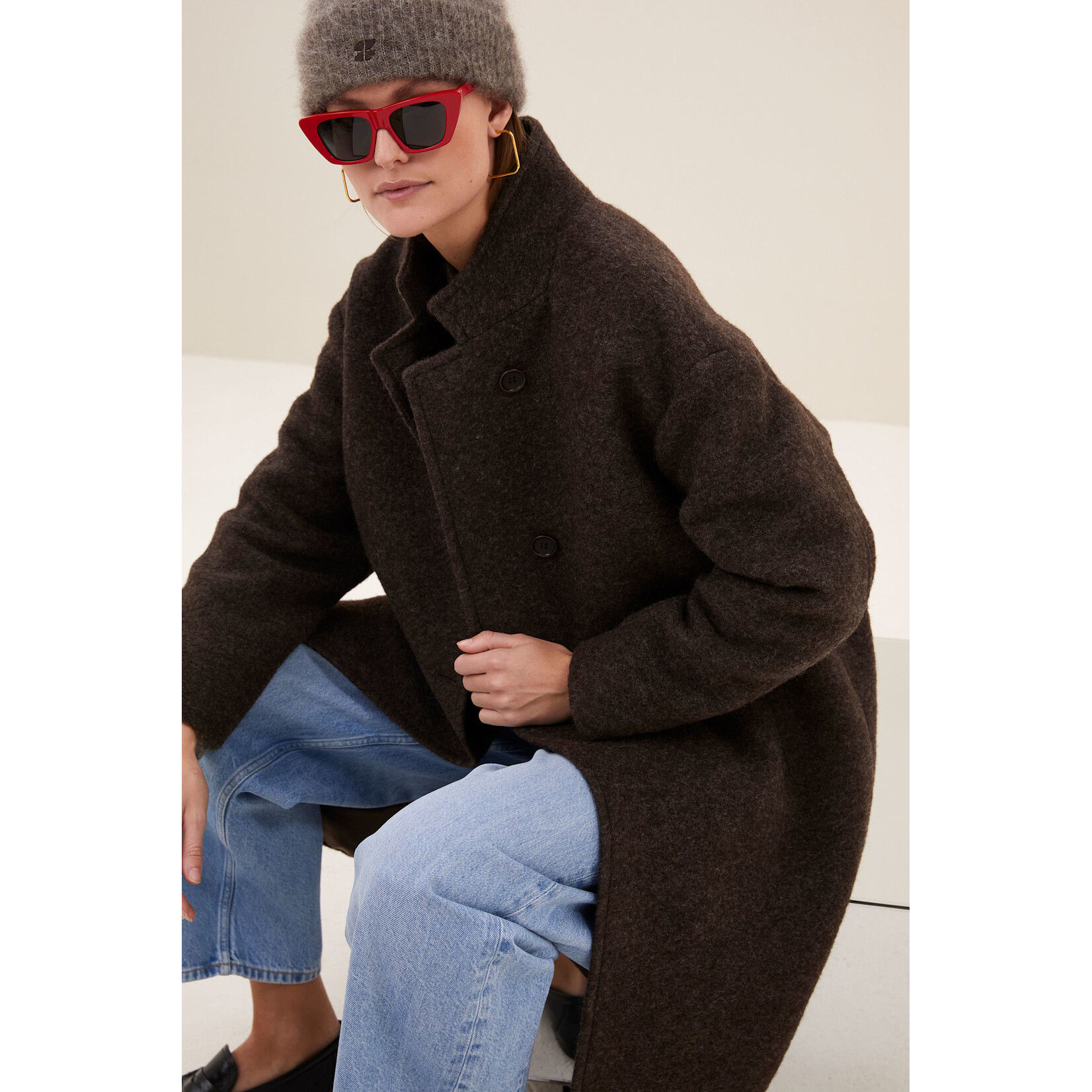 By-Bar Macy melange coat Brown melee