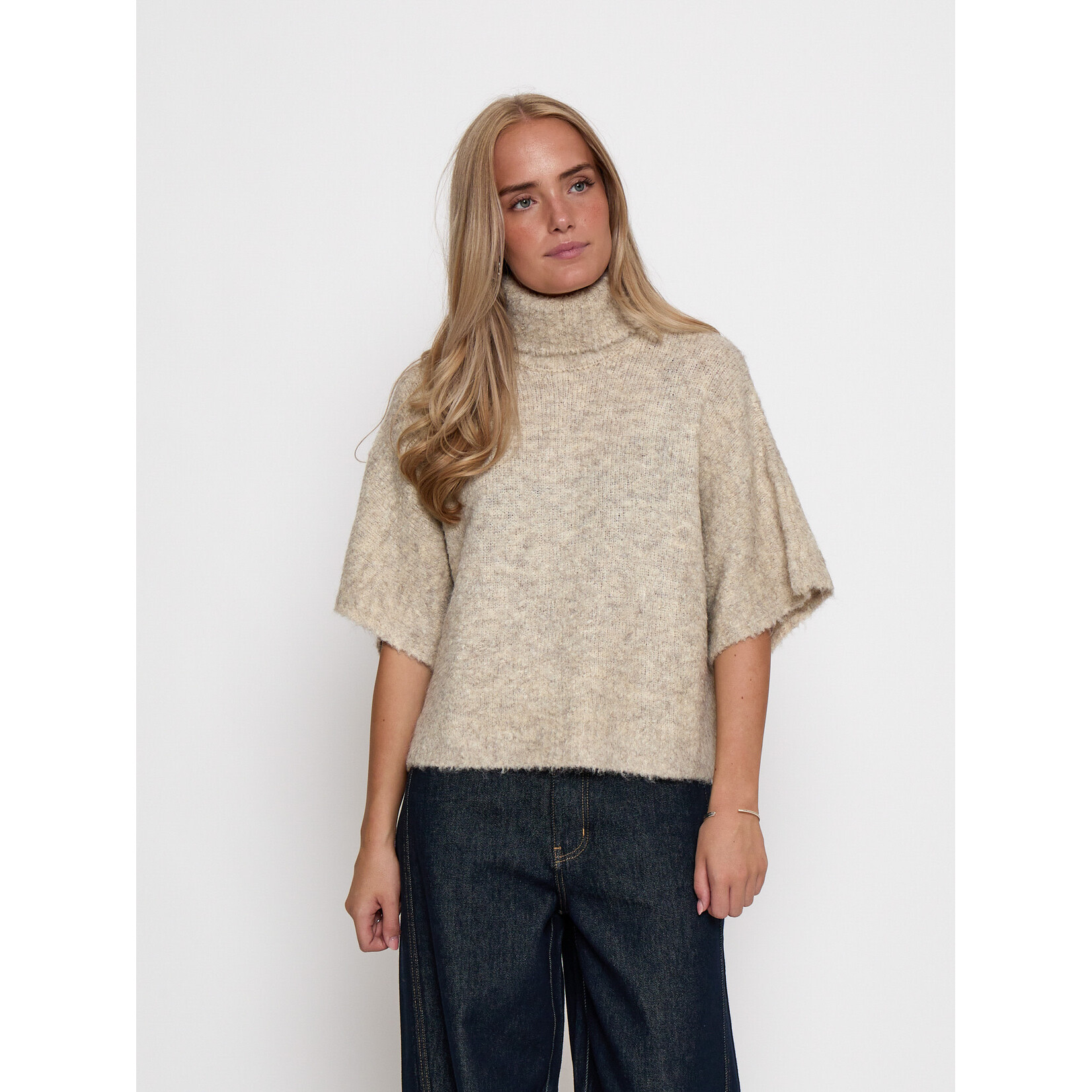 Minus Margrethe knit vest Sand gray melange